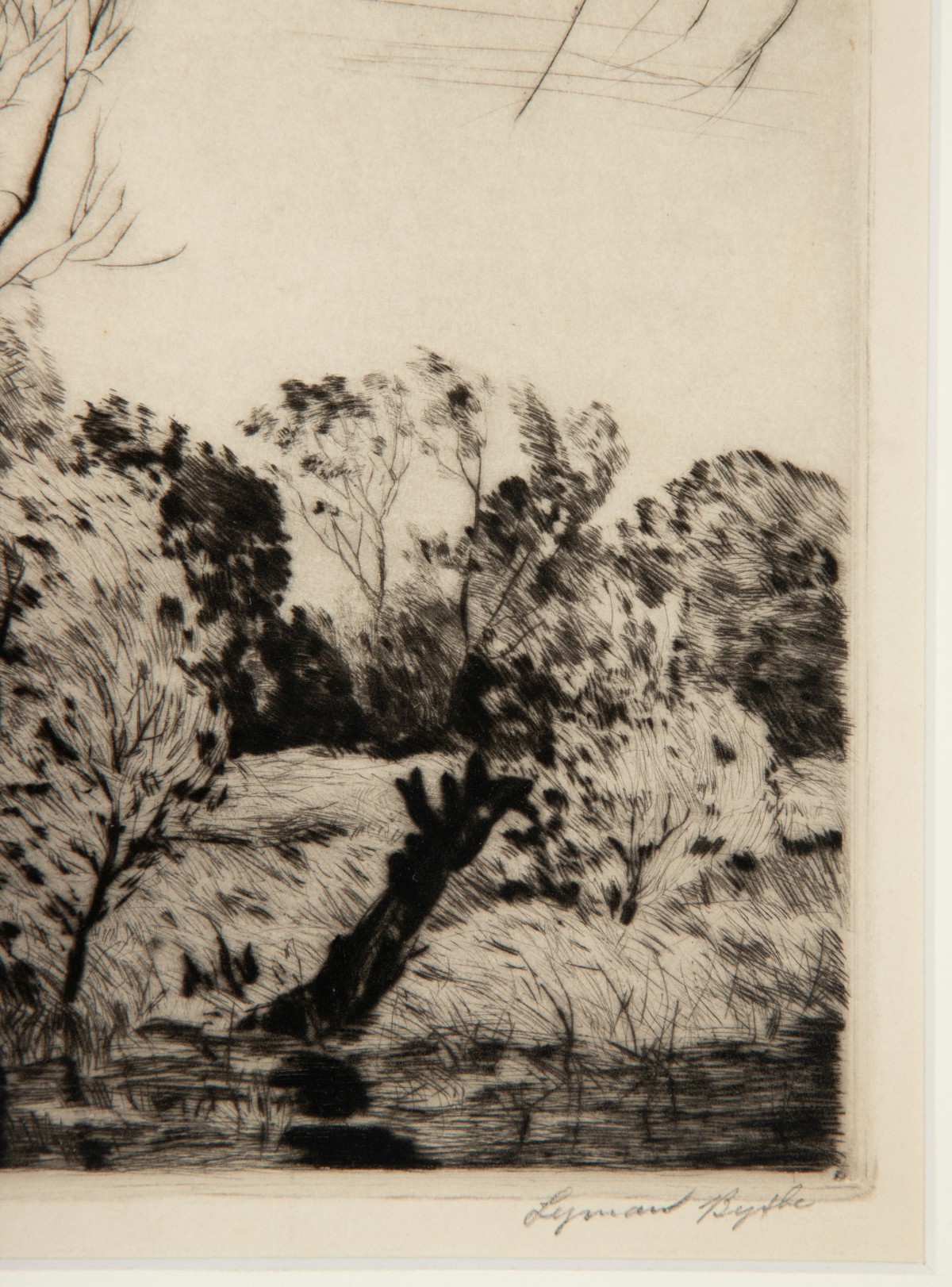 LYMAN BYXBE (1886-1980) RARE PENCIL SIGNED ETCHING