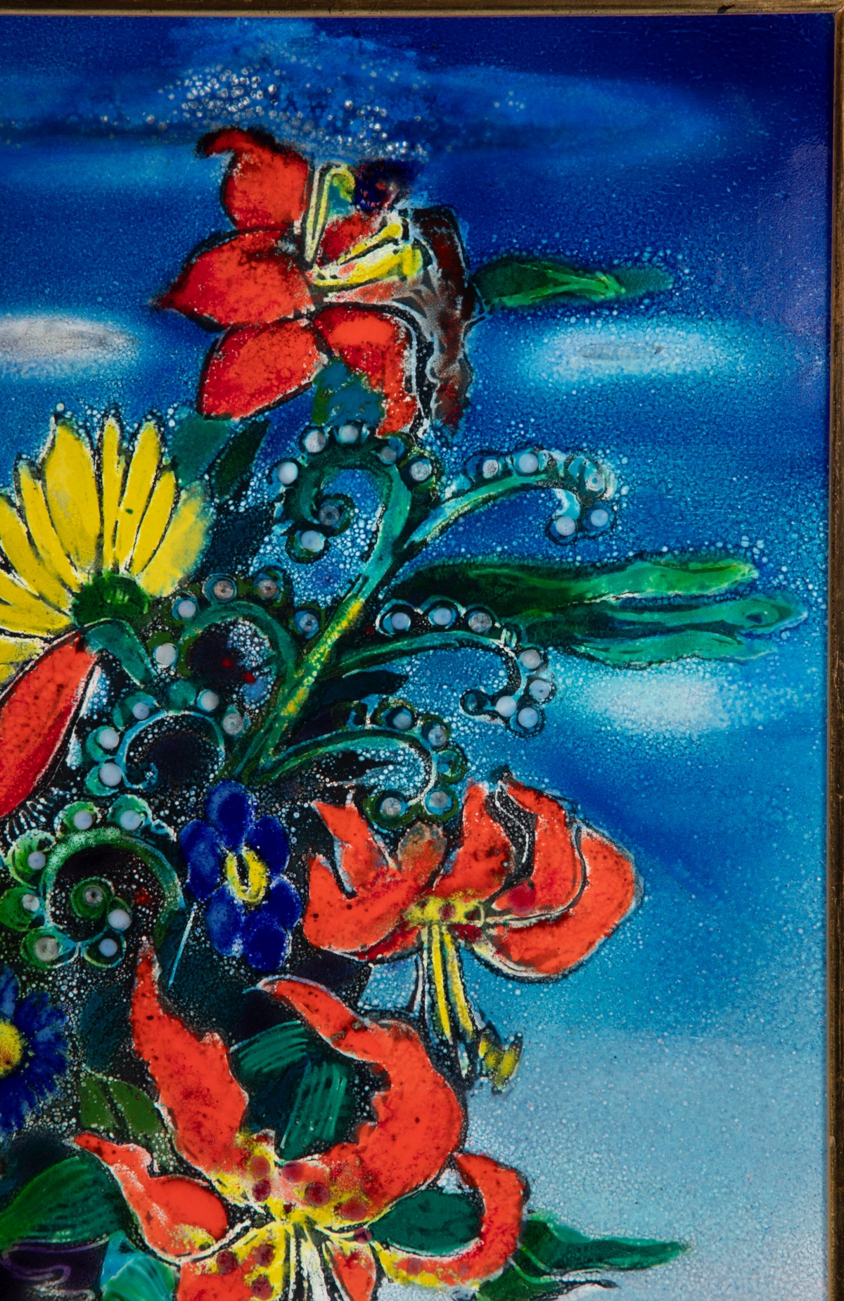 KALAMAN AND DORIS HALL KUBINYI MODERNIST ENAMEL PLAQUE