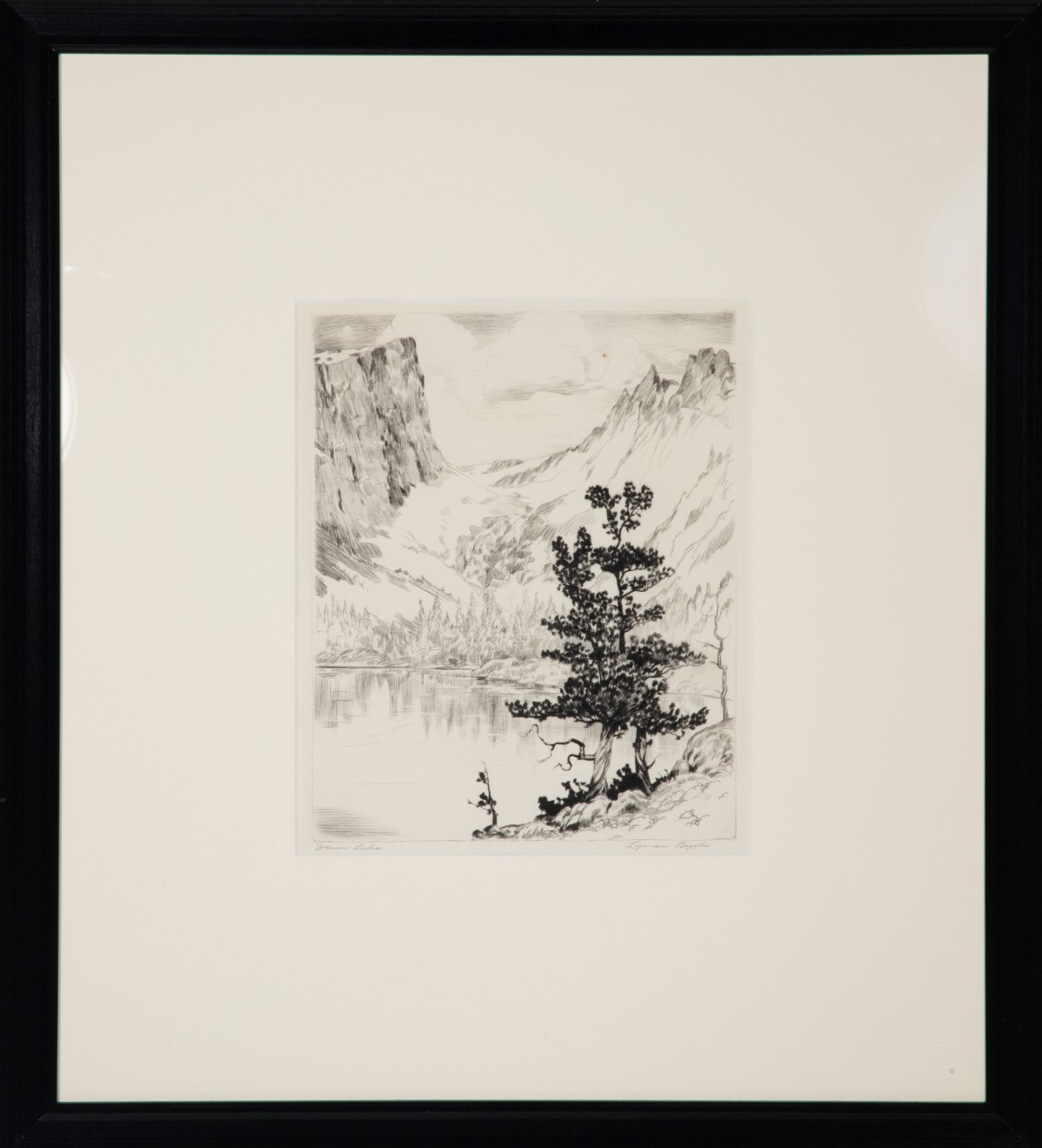 LYMAN BYXBE (1886-1980) RARE LARGE SIGNED DRYPOINT