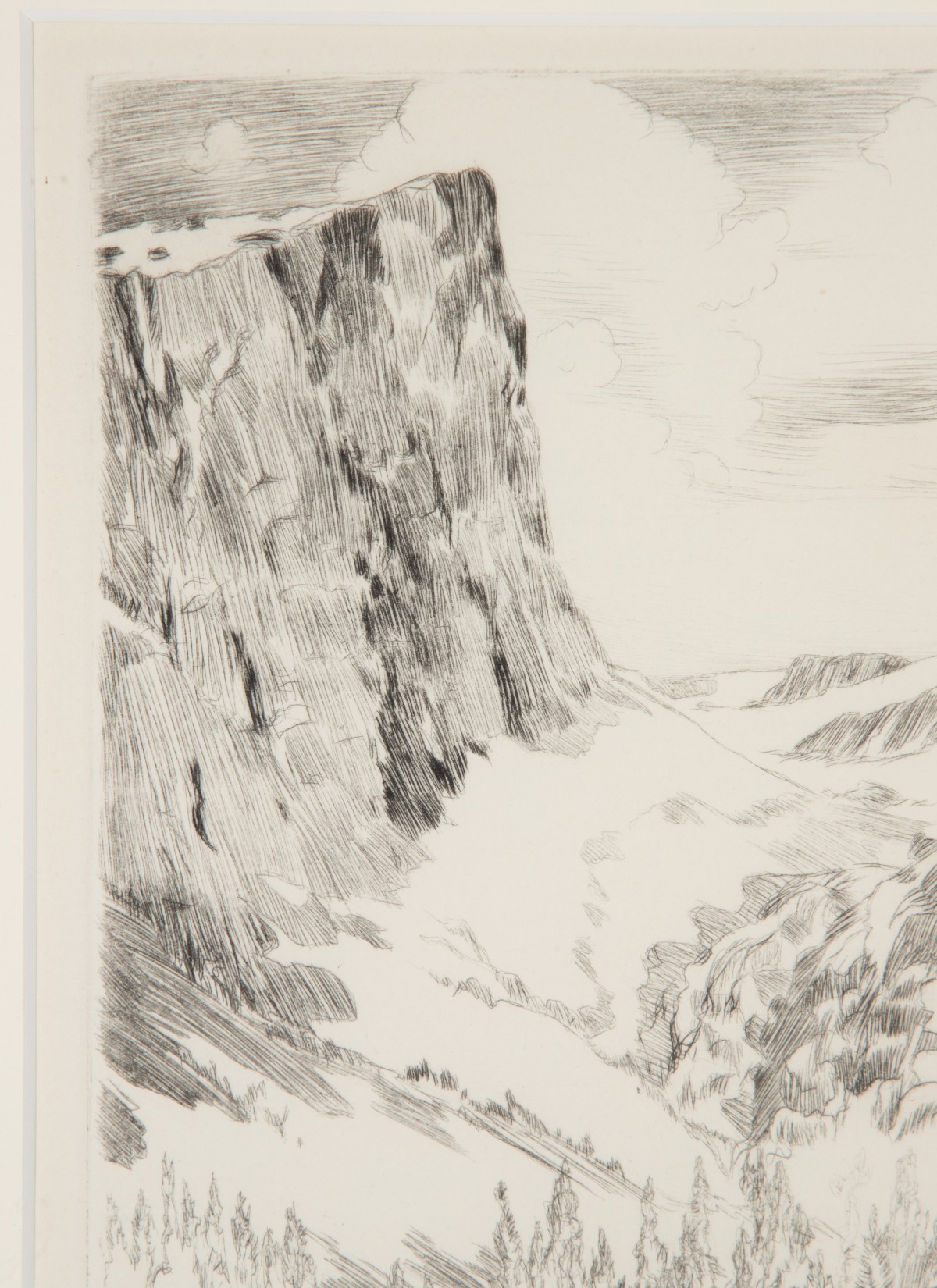 LYMAN BYXBE (1886-1980) RARE LARGE SIGNED DRYPOINT