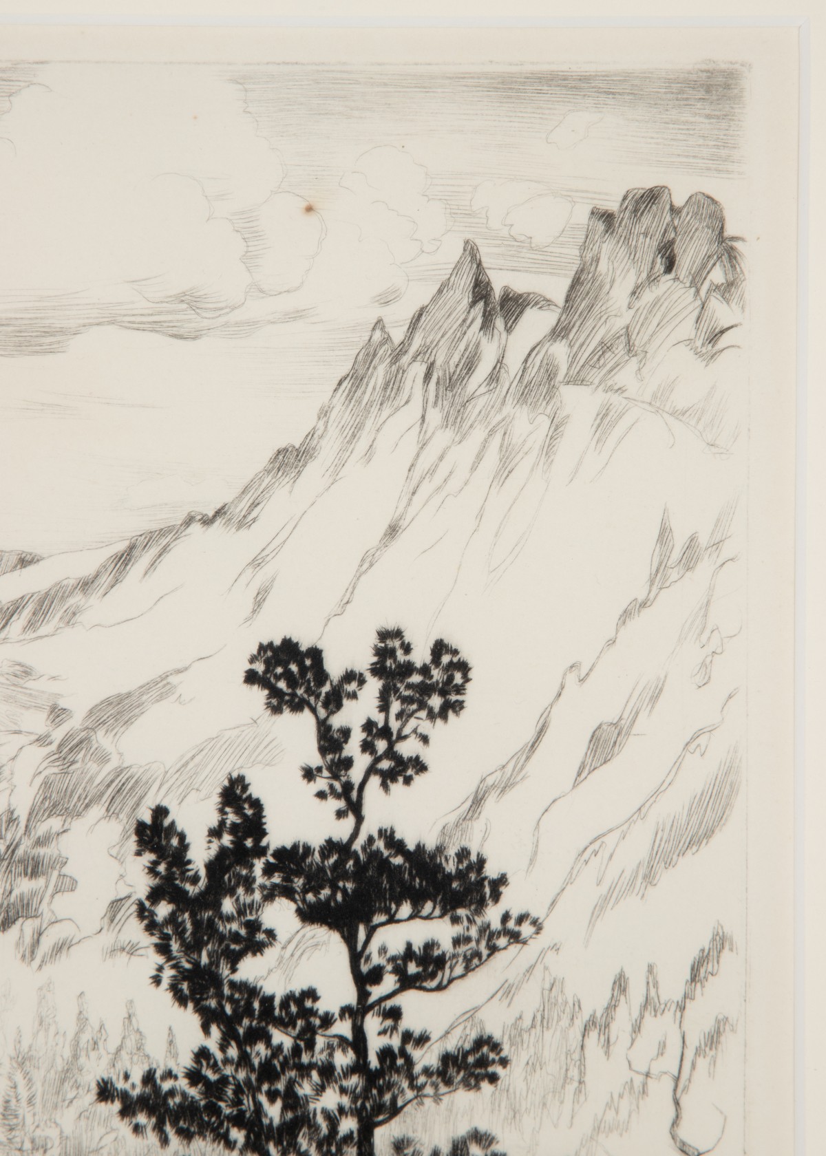 LYMAN BYXBE (1886-1980) RARE LARGE SIGNED DRYPOINT