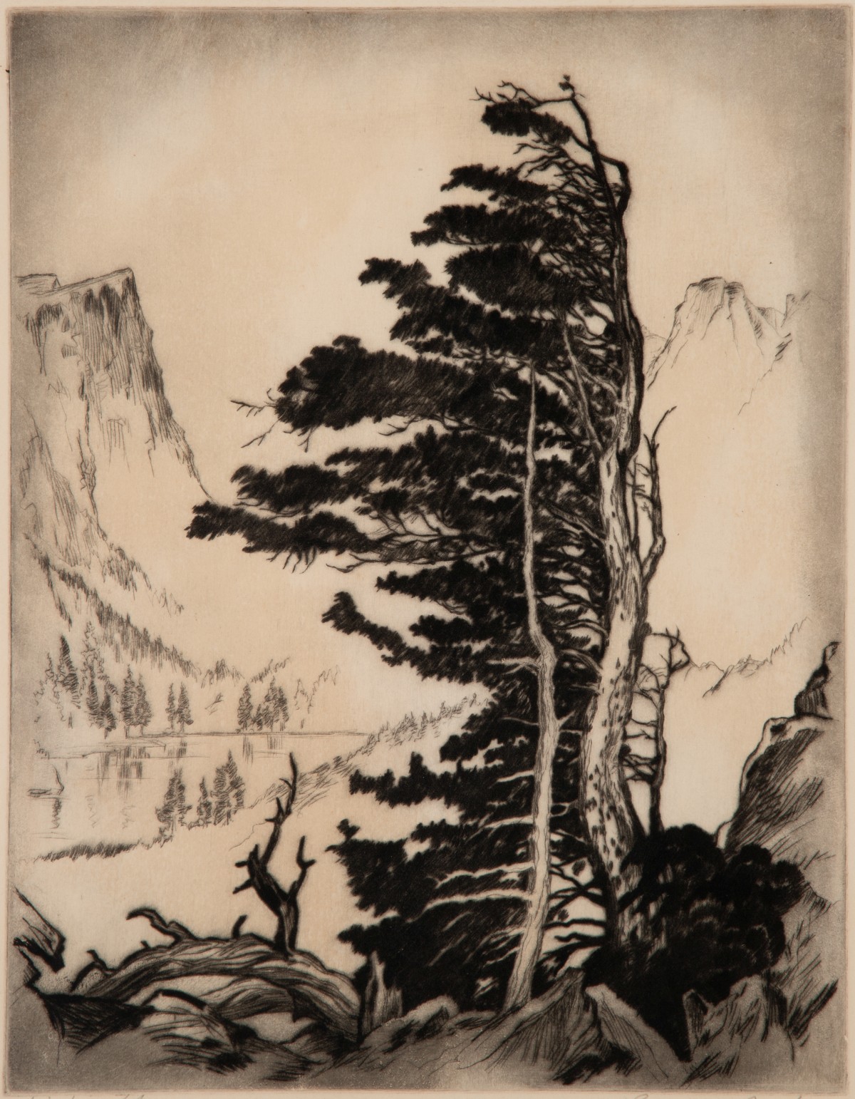 LYMAN BYXBE (1886-1980) PENCIL SIGNED DRYPOINT