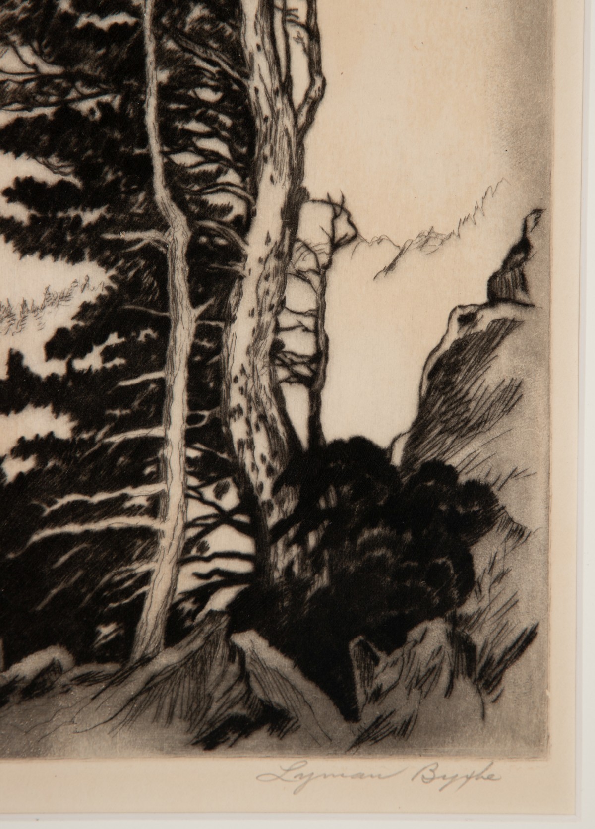 LYMAN BYXBE (1886-1980) PENCIL SIGNED DRYPOINT