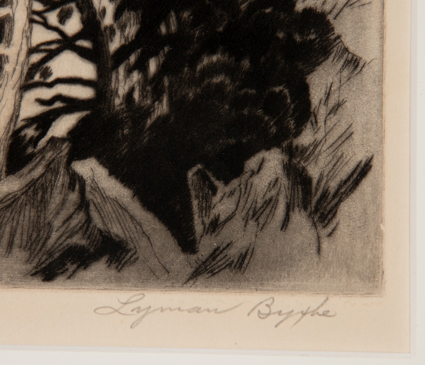 LYMAN BYXBE (1886-1980) PENCIL SIGNED DRYPOINT
