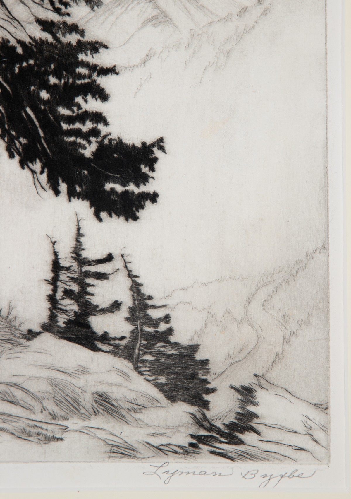 LYMAN BYXBE (1886-1980) PENCIL SIGNED ETCHING