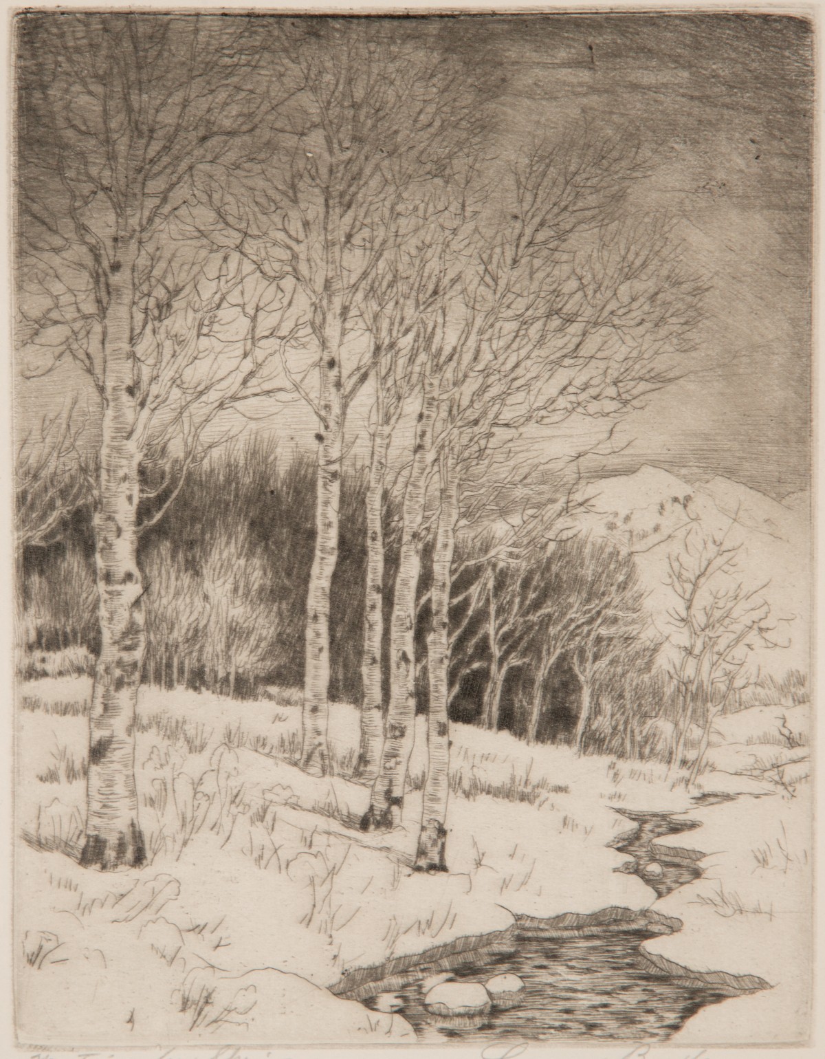 LYMAN BYXBE (1886-1980) PENCIL SIGNED DRYPOINT