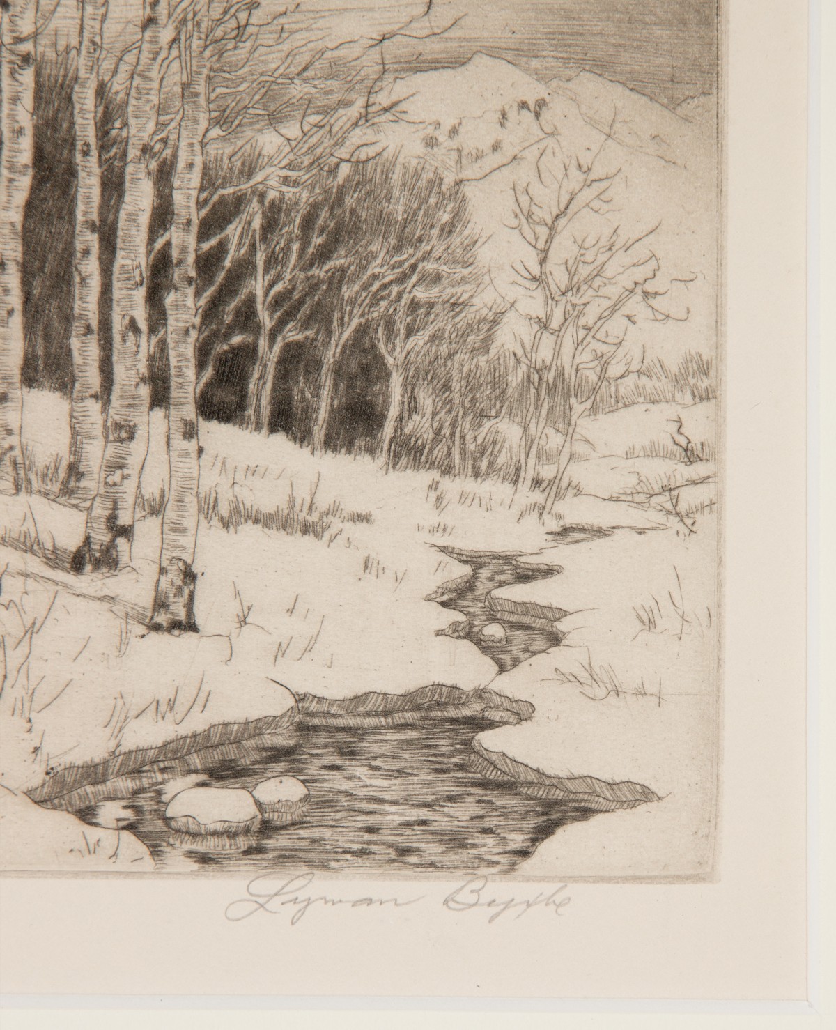 LYMAN BYXBE (1886-1980) PENCIL SIGNED DRYPOINT