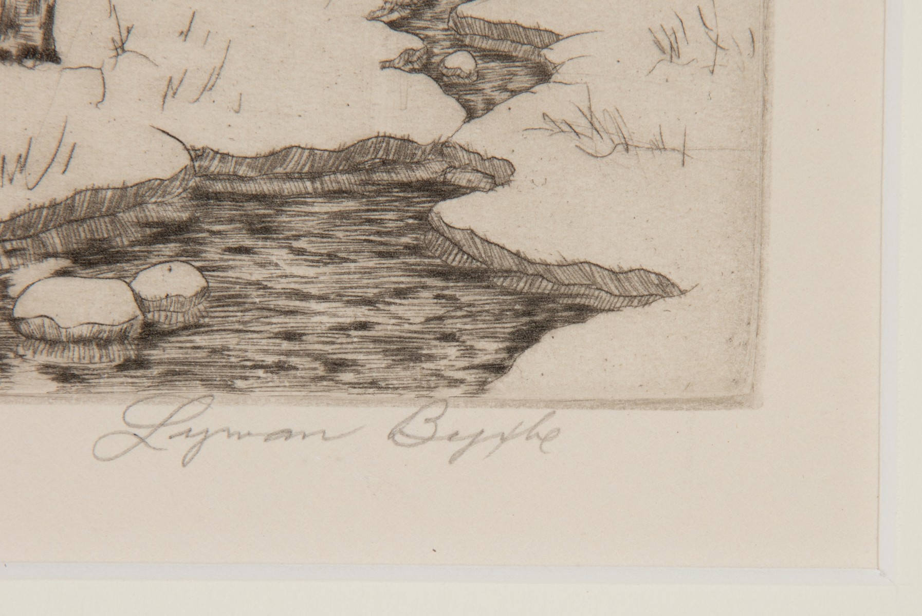 LYMAN BYXBE (1886-1980) PENCIL SIGNED DRYPOINT