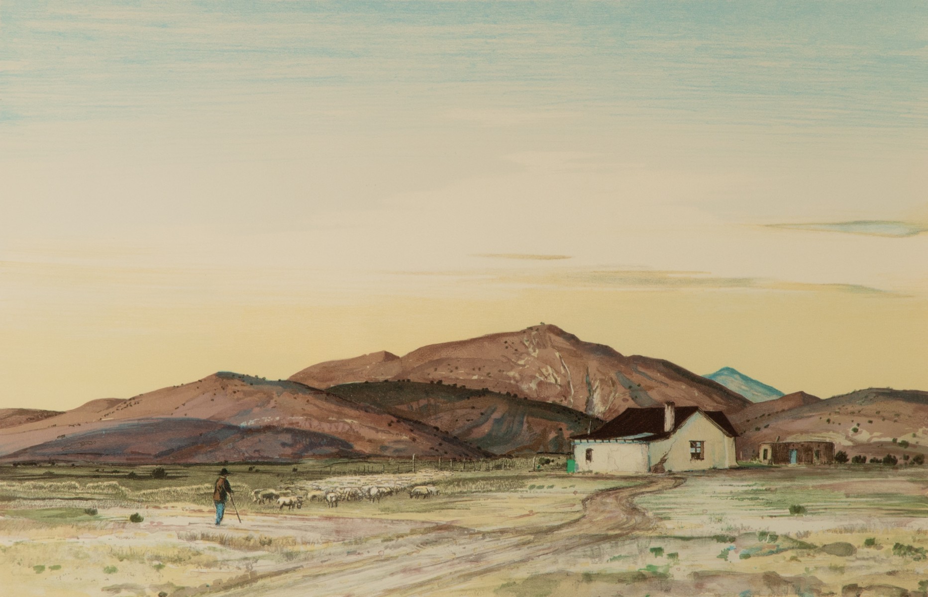 PETER HURD (1904-1984) PENCIL SIGNED COLOR LITHOGRAPH