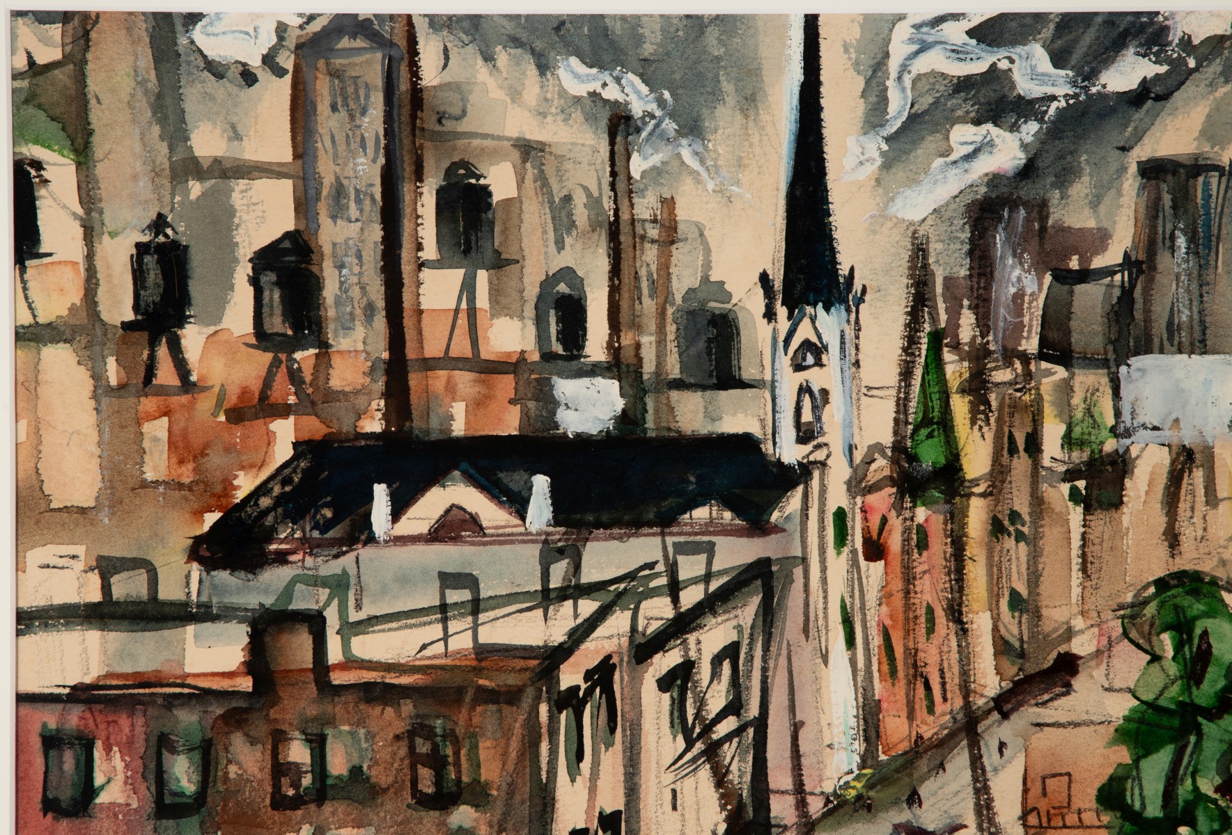 FRITZ RICHTER (20TH C.) WATERCOLOR, CHICAGO 1953