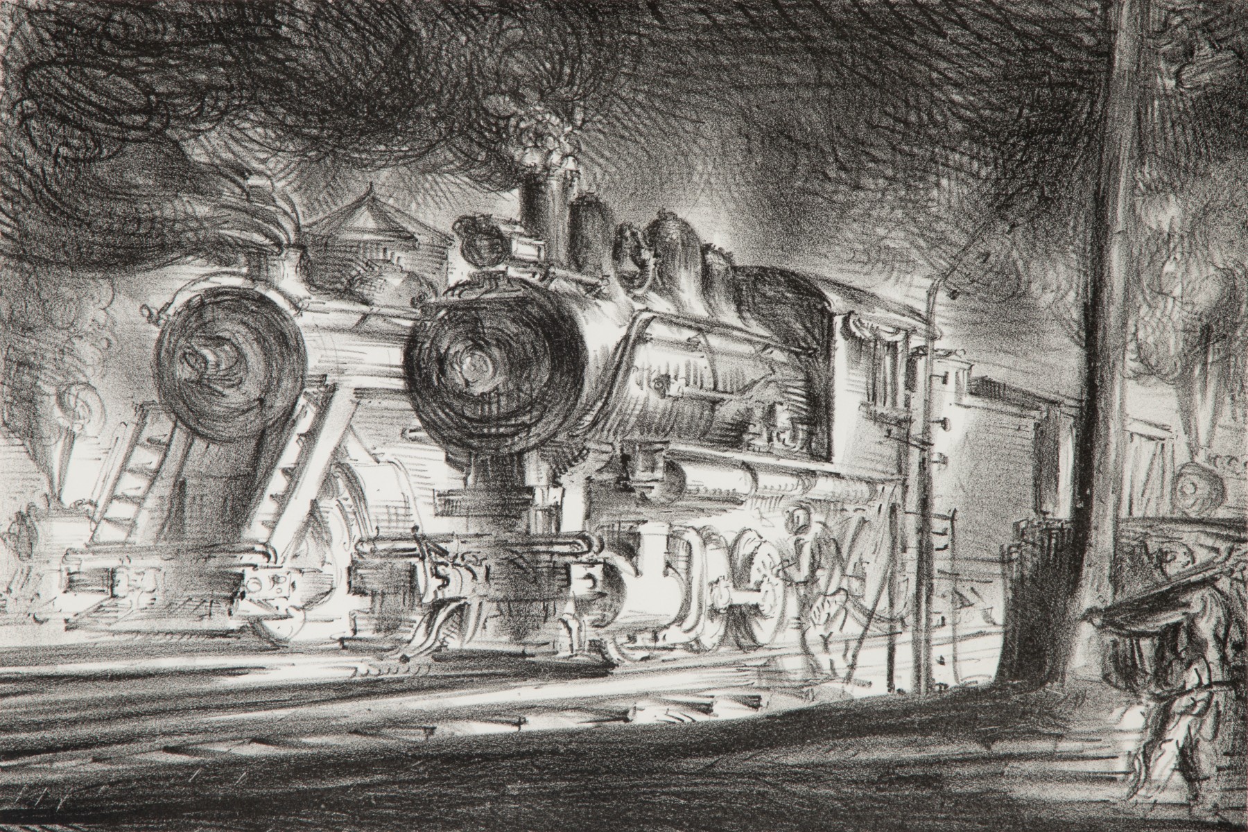 REGINALD MARSH (1898-1954) PENCIL SIGNED LITHOGRAPH