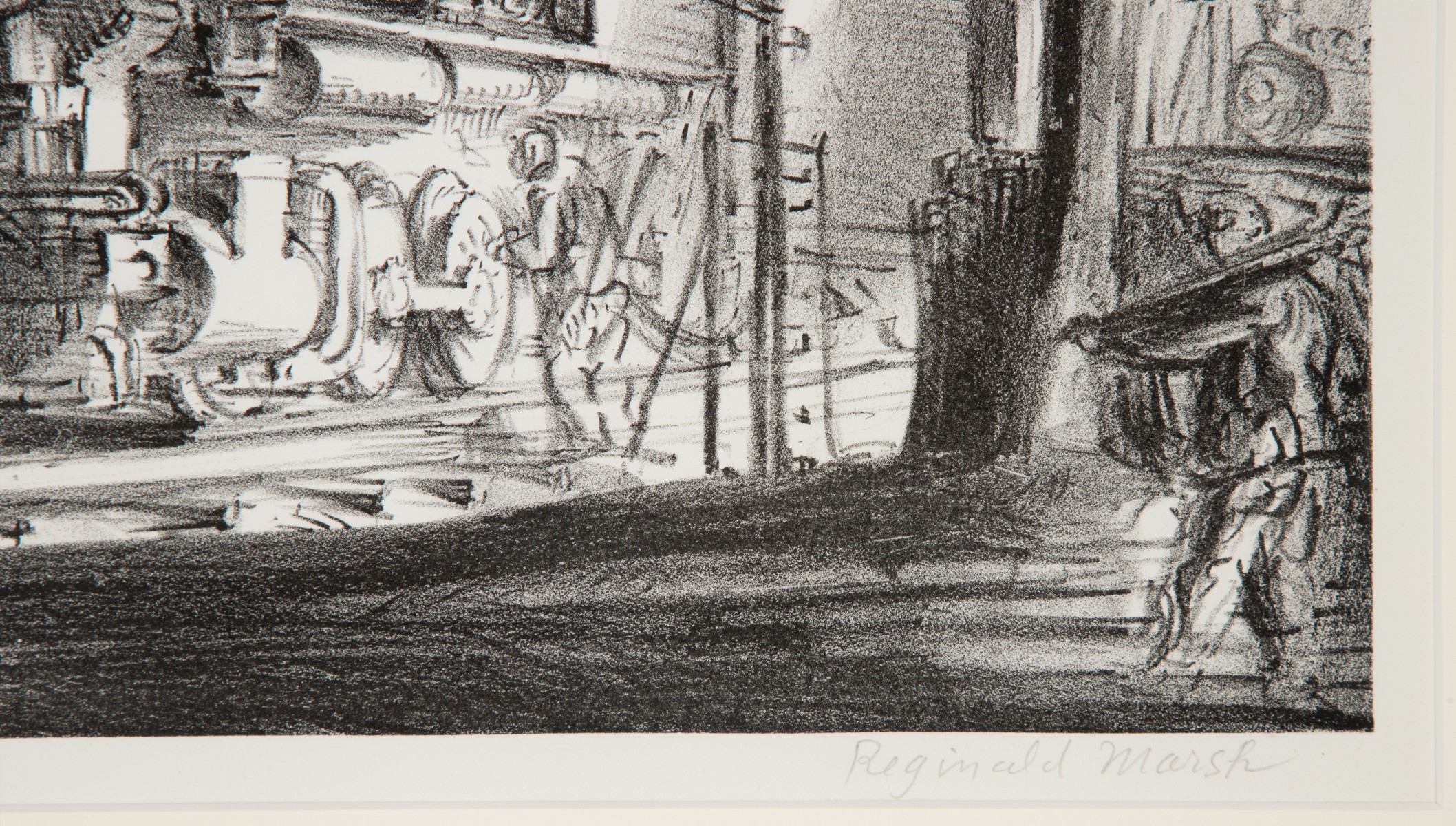 REGINALD MARSH (1898-1954) PENCIL SIGNED LITHOGRAPH
