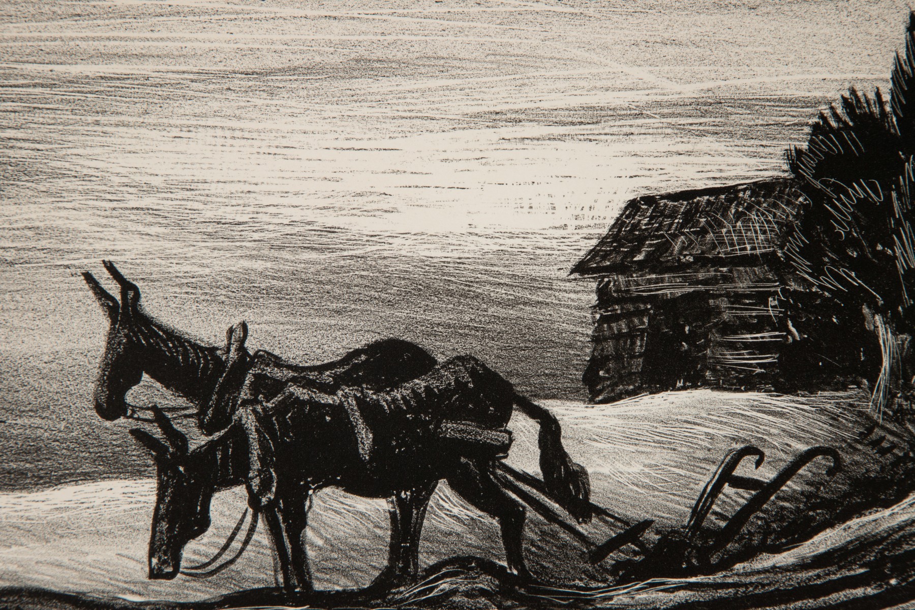 THOMAS HART BENTON (1889-1975) PENCIL SIGNED LITHOGRAPH