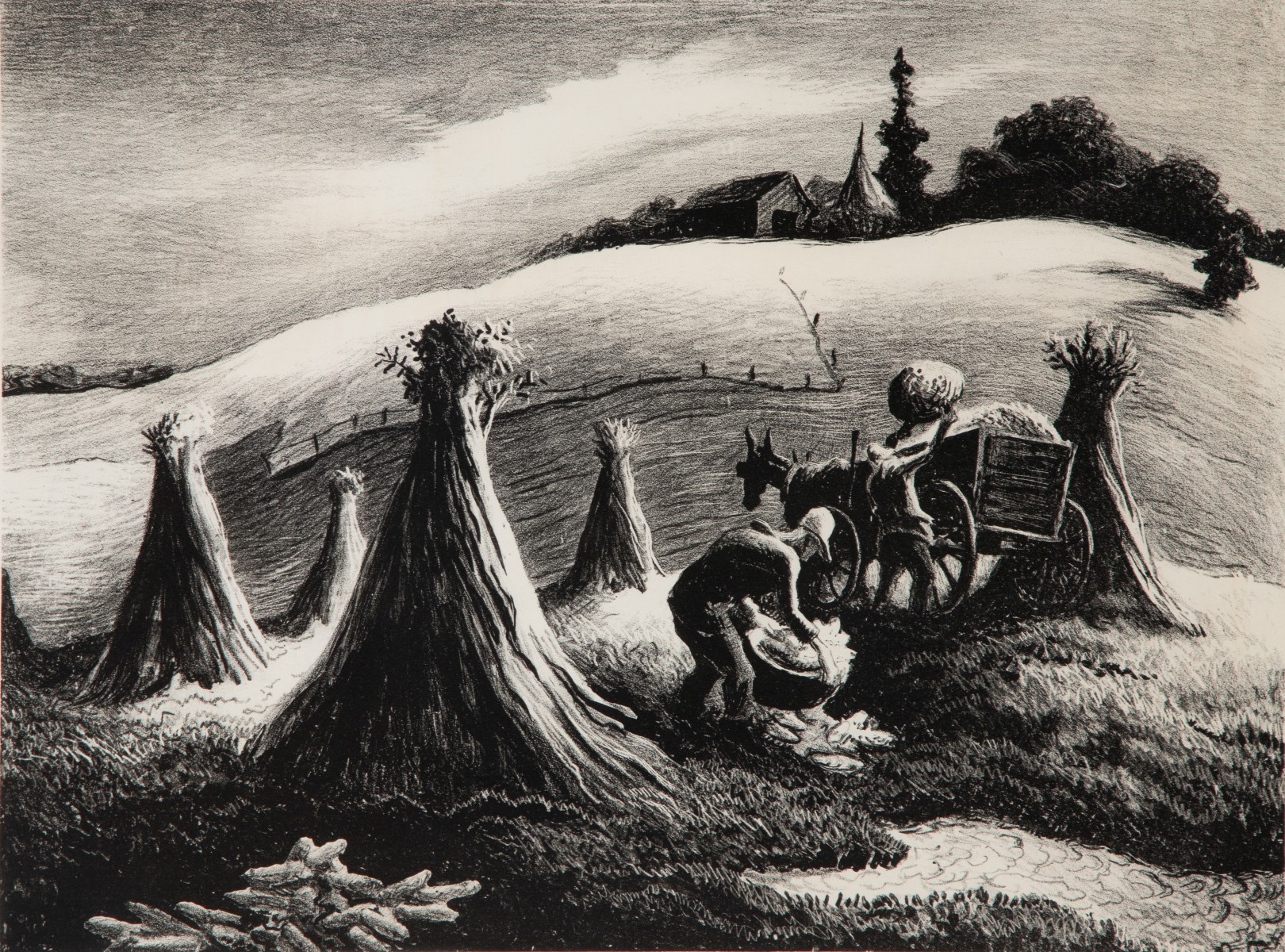 THOMAS HART BENTON (1889-1975) PENCIL SIGNED LITHOGRAPH