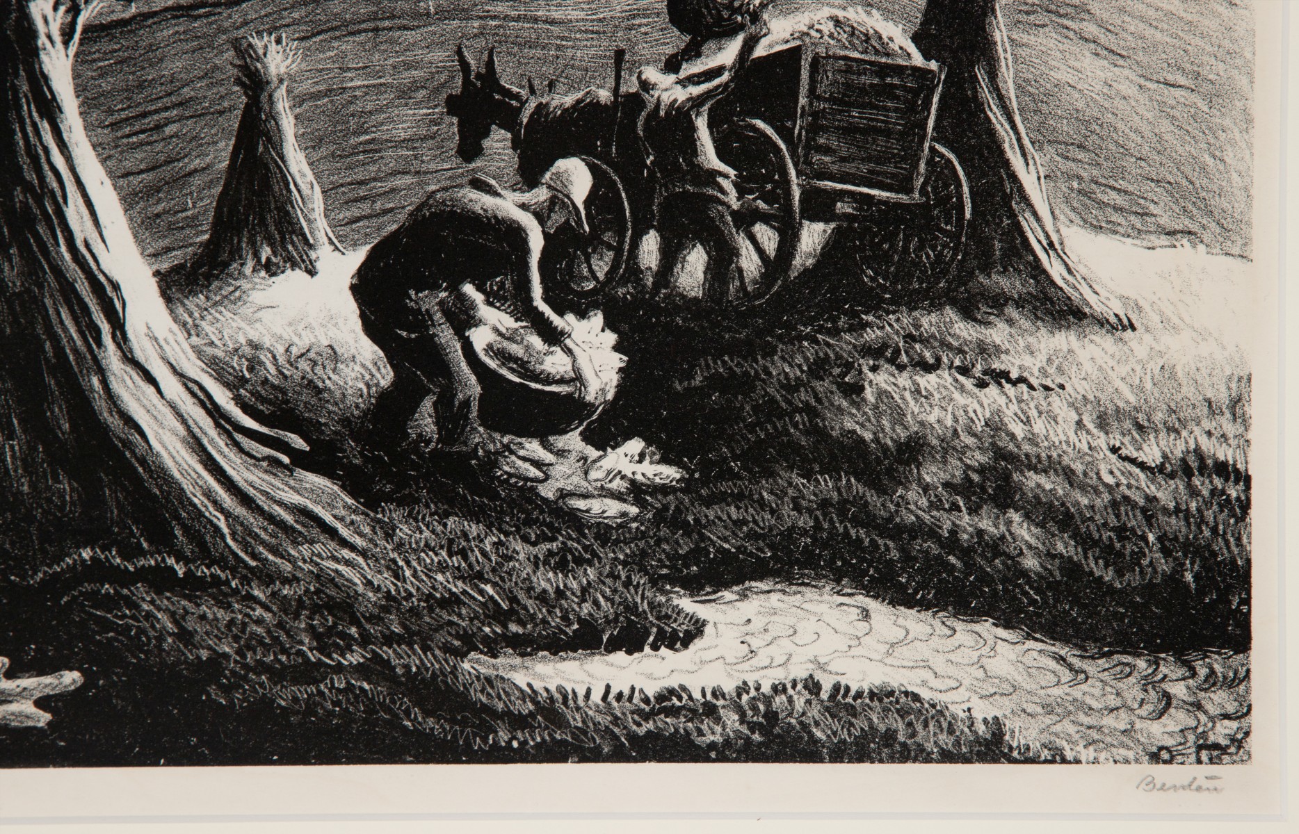 THOMAS HART BENTON (1889-1975) PENCIL SIGNED LITHOGRAPH