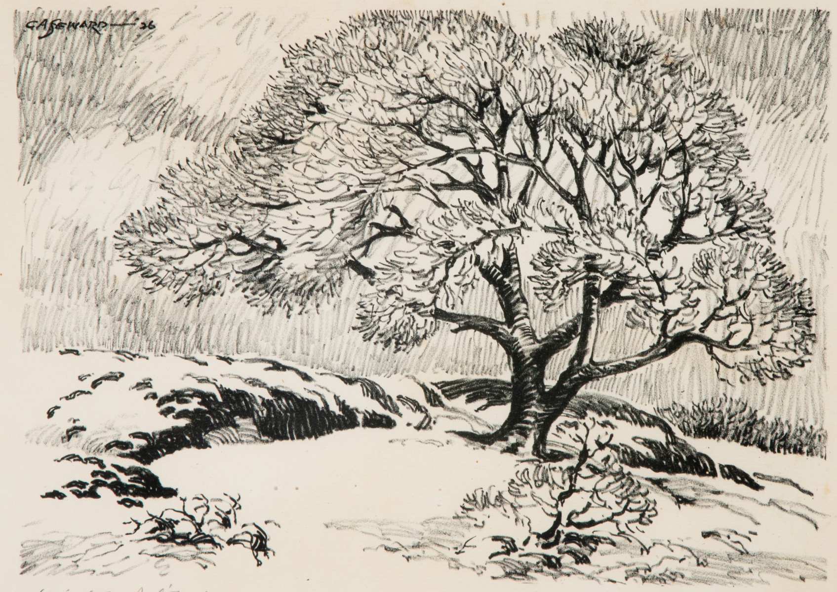 C.A. SEWARD (1884-1939) PENCIL SIGNED LITHOGRAPH