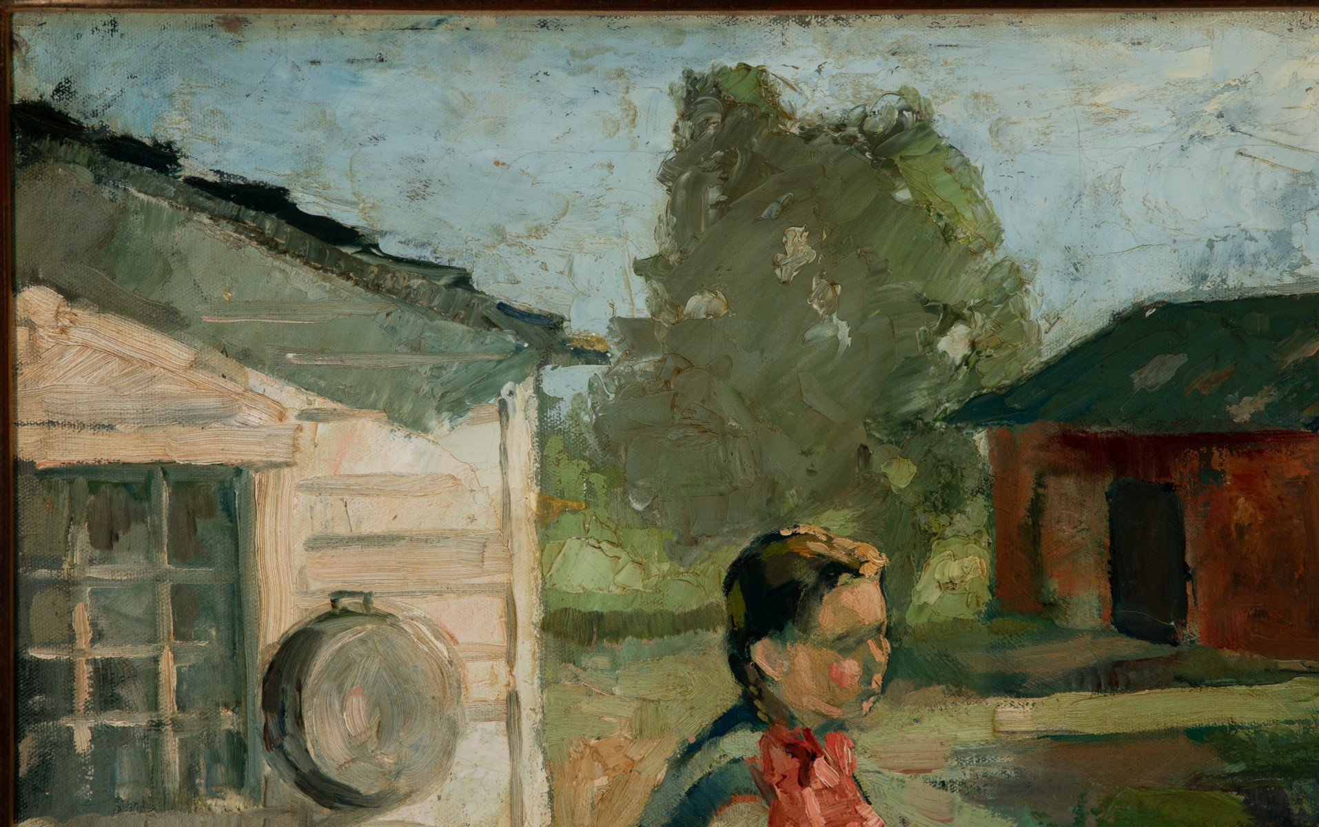 EARLY 20TH CENTURY AMERICAN SCHOOL OIL SIGNED GREENE