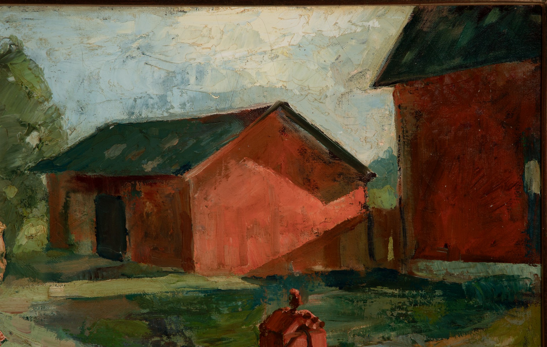 EARLY 20TH CENTURY AMERICAN SCHOOL OIL SIGNED GREENE