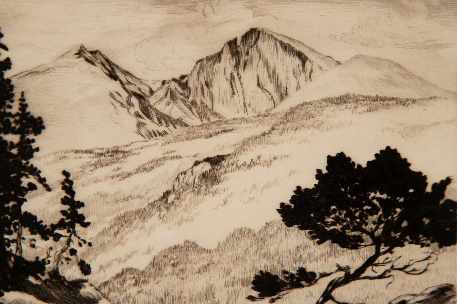 LYMAN BYXBE (1886-1980) EARLY PENCIL SIGNED DRYPOINT