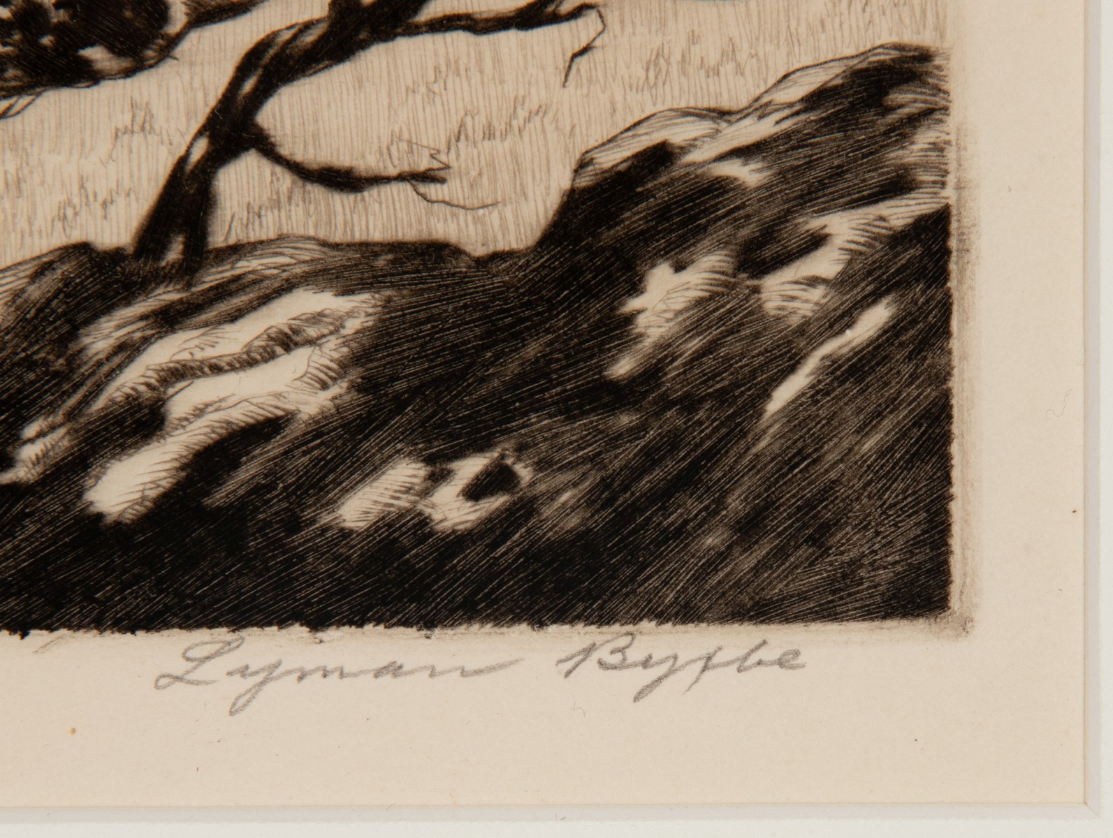 LYMAN BYXBE (1886-1980) EARLY PENCIL SIGNED DRYPOINT