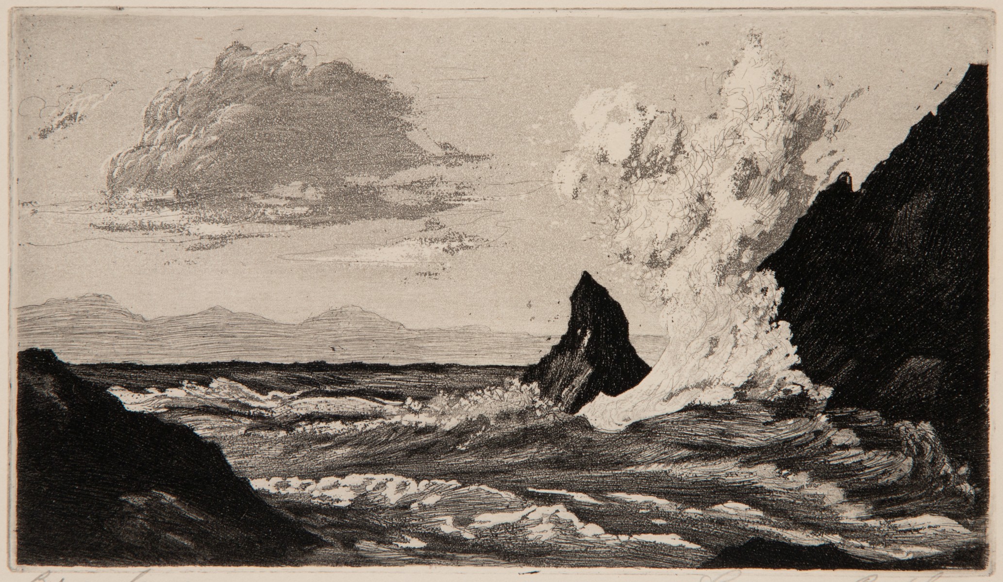 LYMAN BYXBE (1886-1980) PENCIL SIGNED AQUATINT ETCHING
