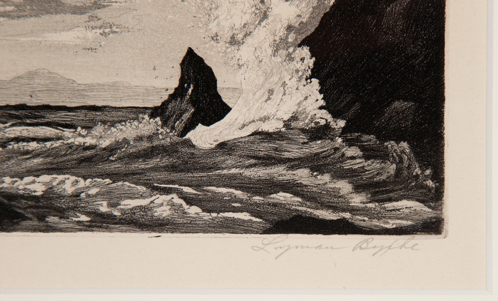 LYMAN BYXBE (1886-1980) PENCIL SIGNED AQUATINT ETCHING