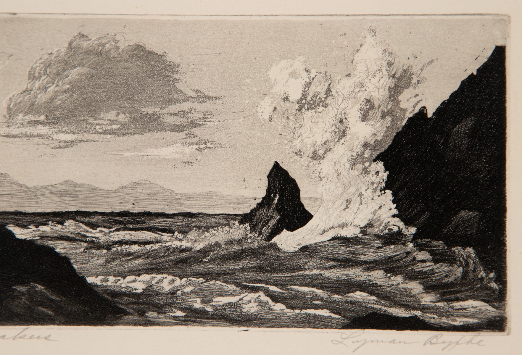 LYMAN BYXBE (1886-1980) PENCIL SIGNED AQUATINT ETCHING