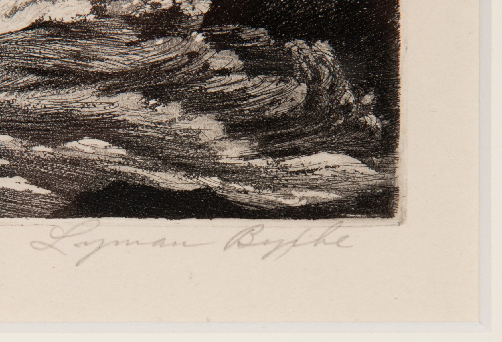 LYMAN BYXBE (1886-1980) PENCIL SIGNED AQUATINT ETCHING