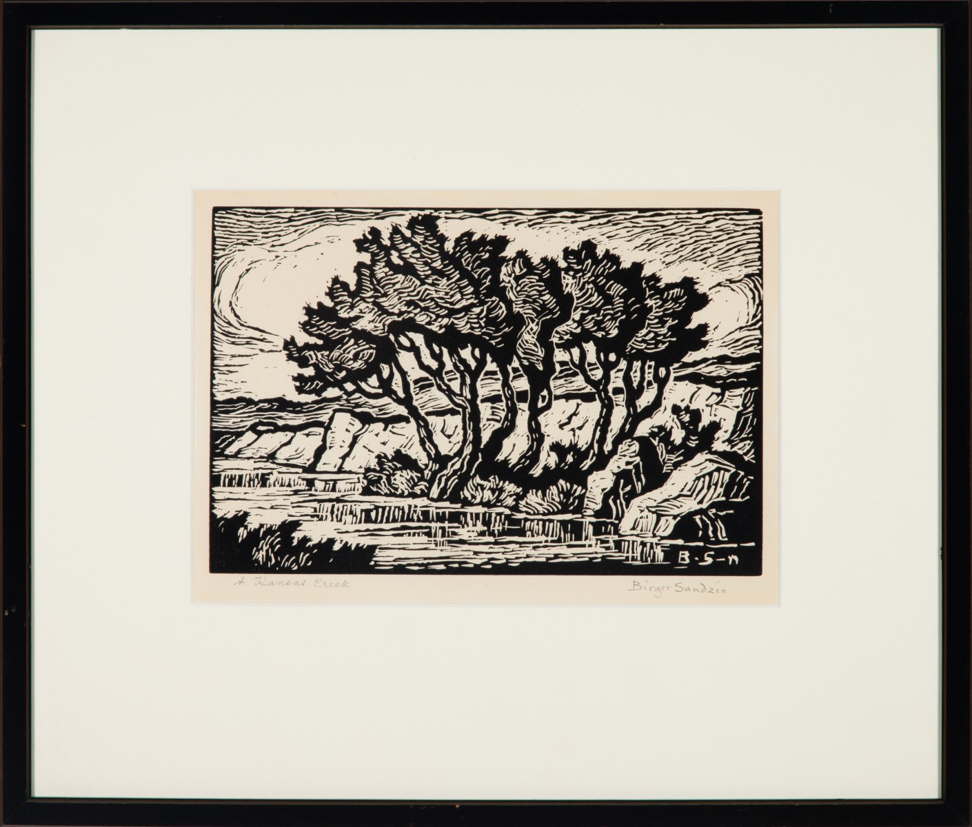 BIRGER SANDZÉN (1871-1954) PENCIL SIGNED LINOCUT