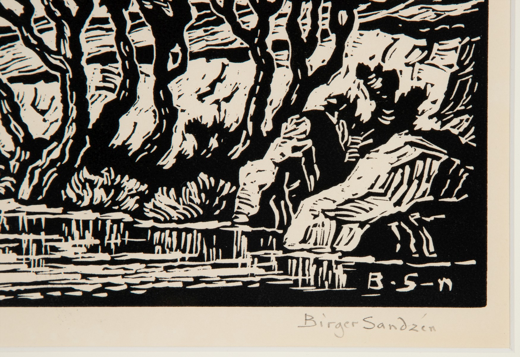 BIRGER SANDZÉN (1871-1954) PENCIL SIGNED LINOCUT