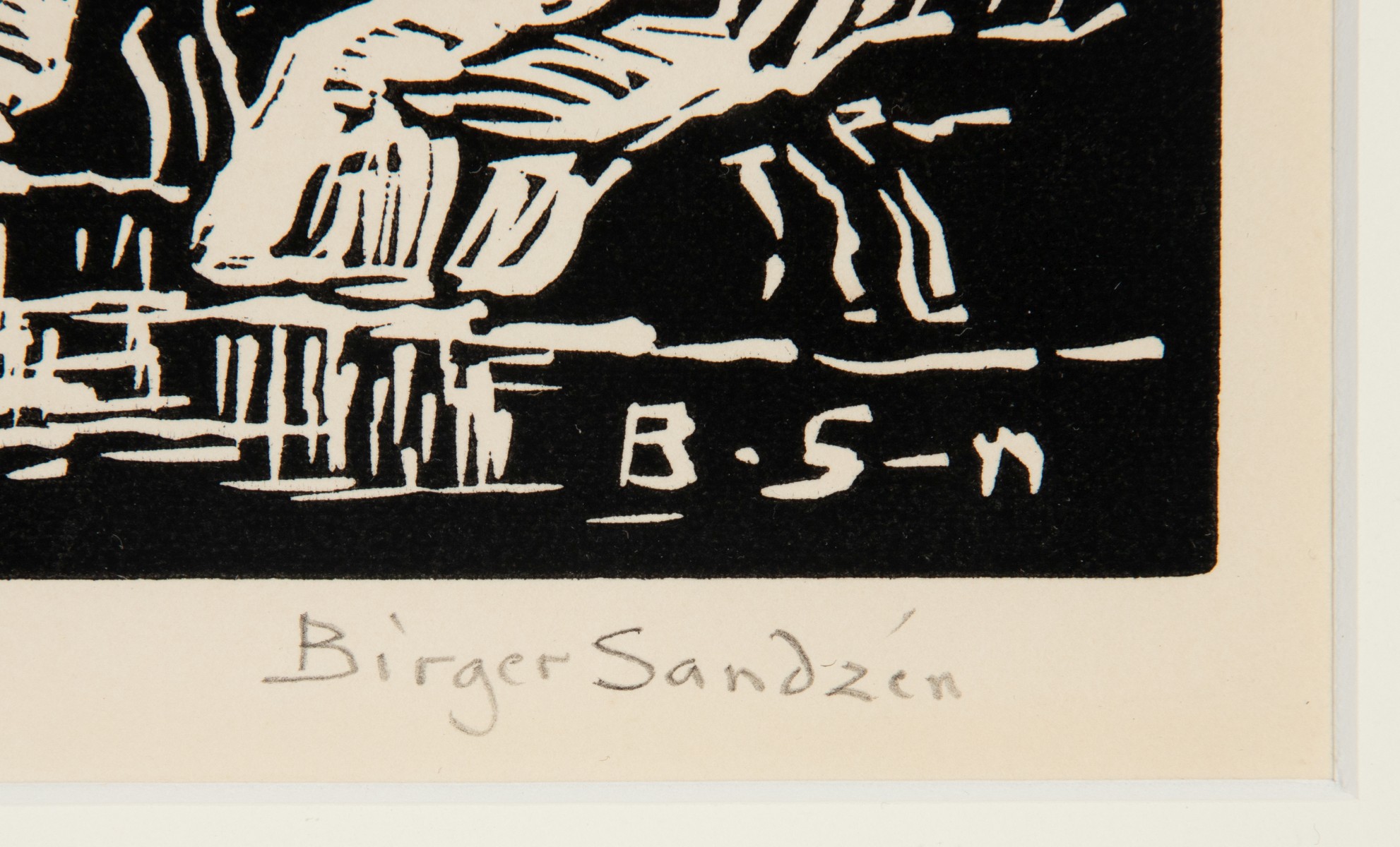 BIRGER SANDZÉN (1871-1954) PENCIL SIGNED LINOCUT
