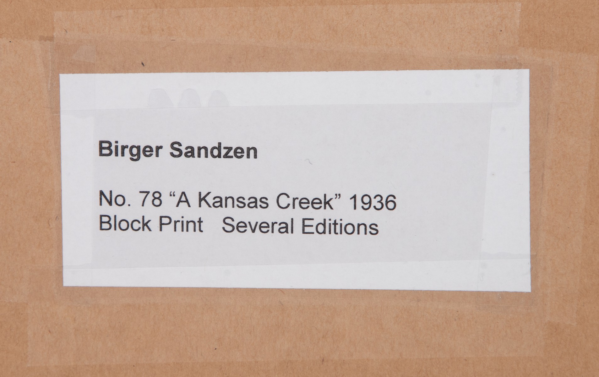 BIRGER SANDZÉN (1871-1954) PENCIL SIGNED LINOCUT