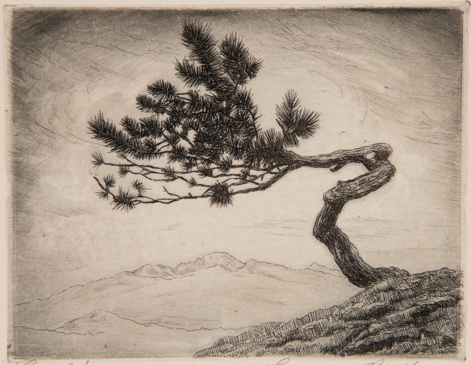 LYMAN BYXBE (1886-1980) PENCIL SIGNED DRYPOINT