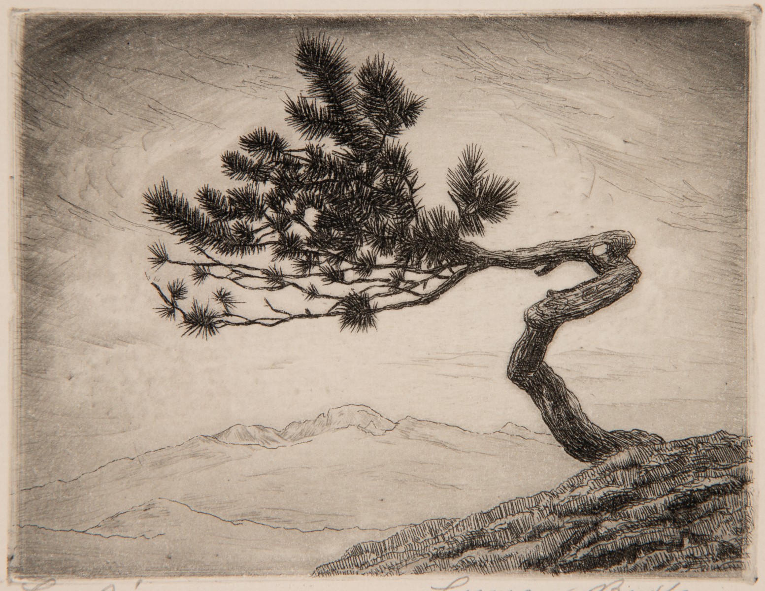LYMAN BYXBE (1886-1980) PENCIL SIGNED DRYPOINT