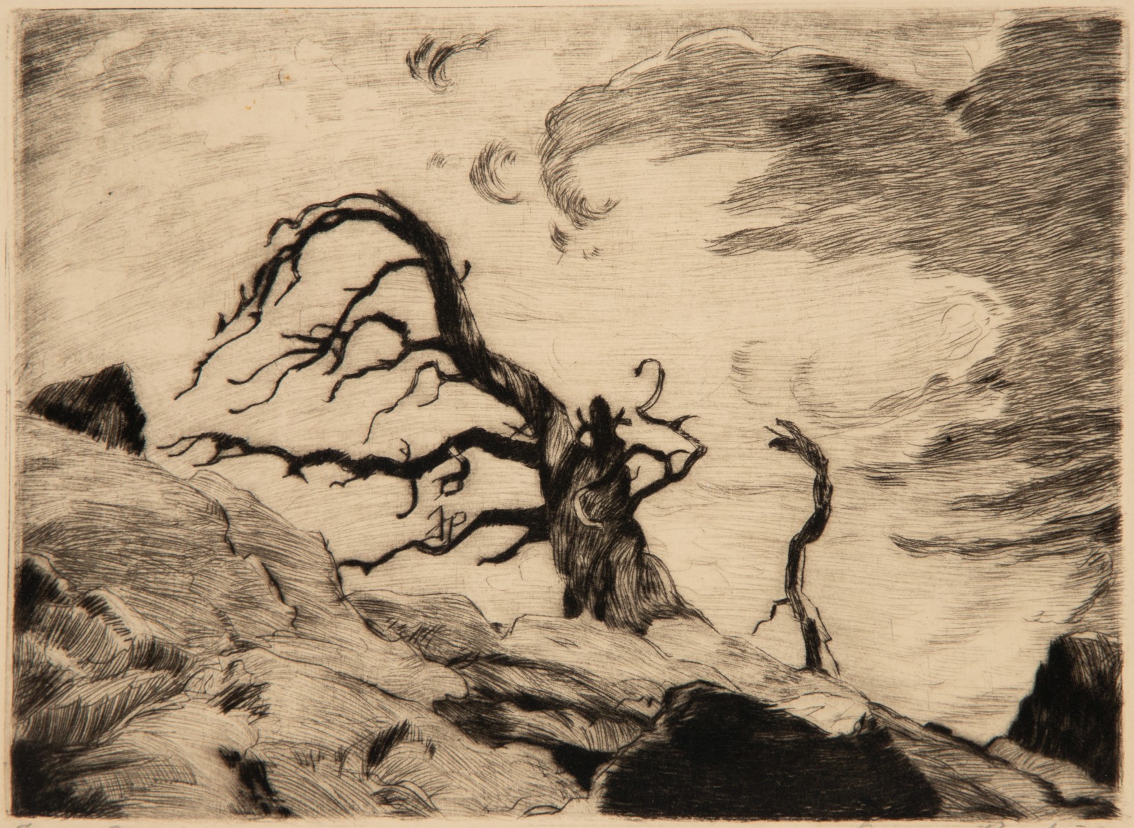 LYMAN BYXBE (1886-1980) PENCIL SIGNED DRYPOINT