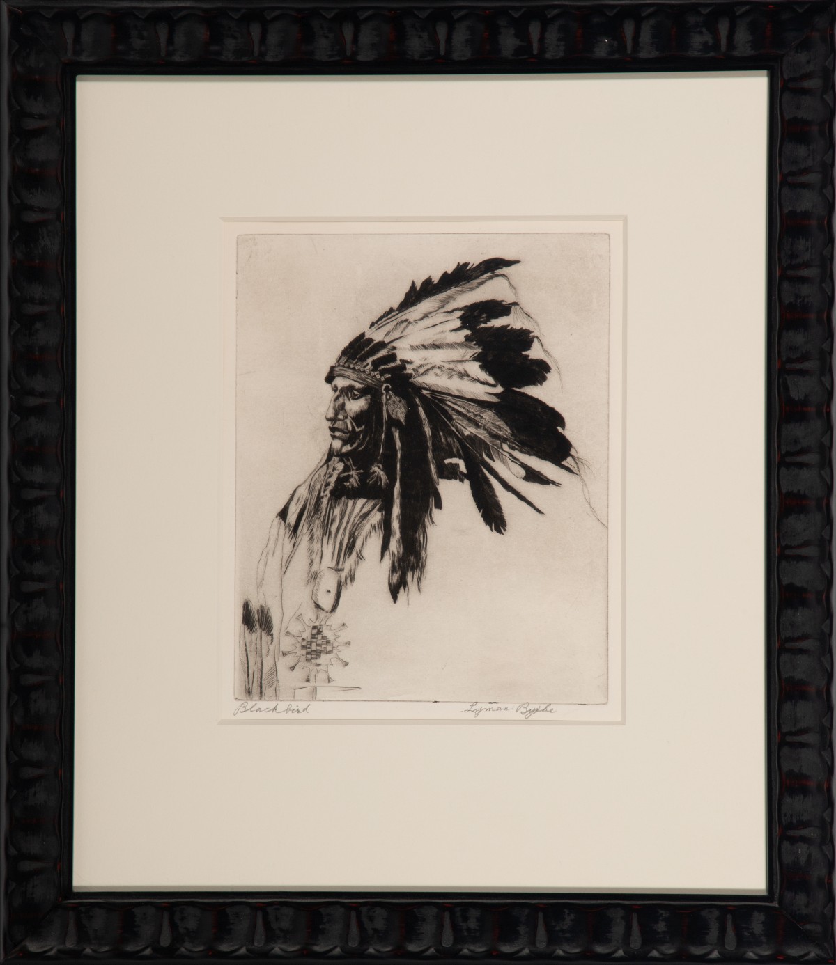 LYMAN BYXBE (1886-1980) RARE NATIVE AMERICAN DRYPOINT