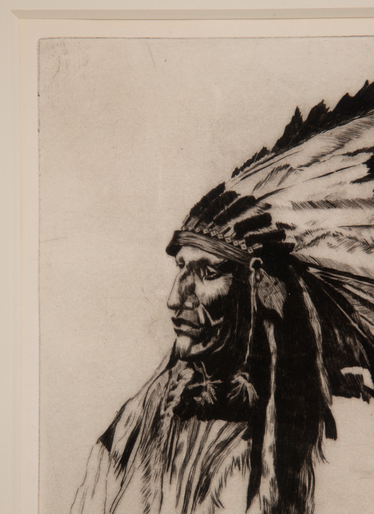 LYMAN BYXBE (1886-1980) RARE NATIVE AMERICAN DRYPOINT