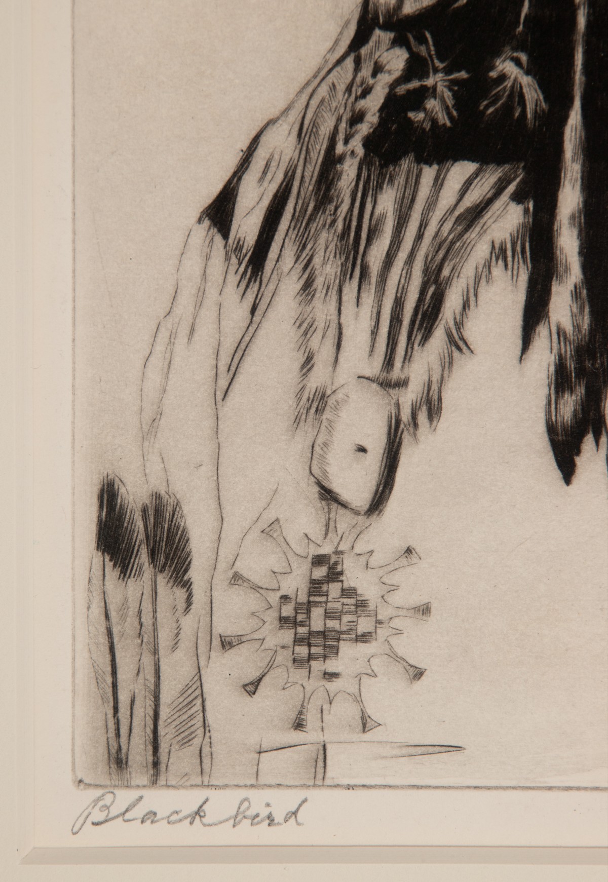 LYMAN BYXBE (1886-1980) RARE NATIVE AMERICAN DRYPOINT