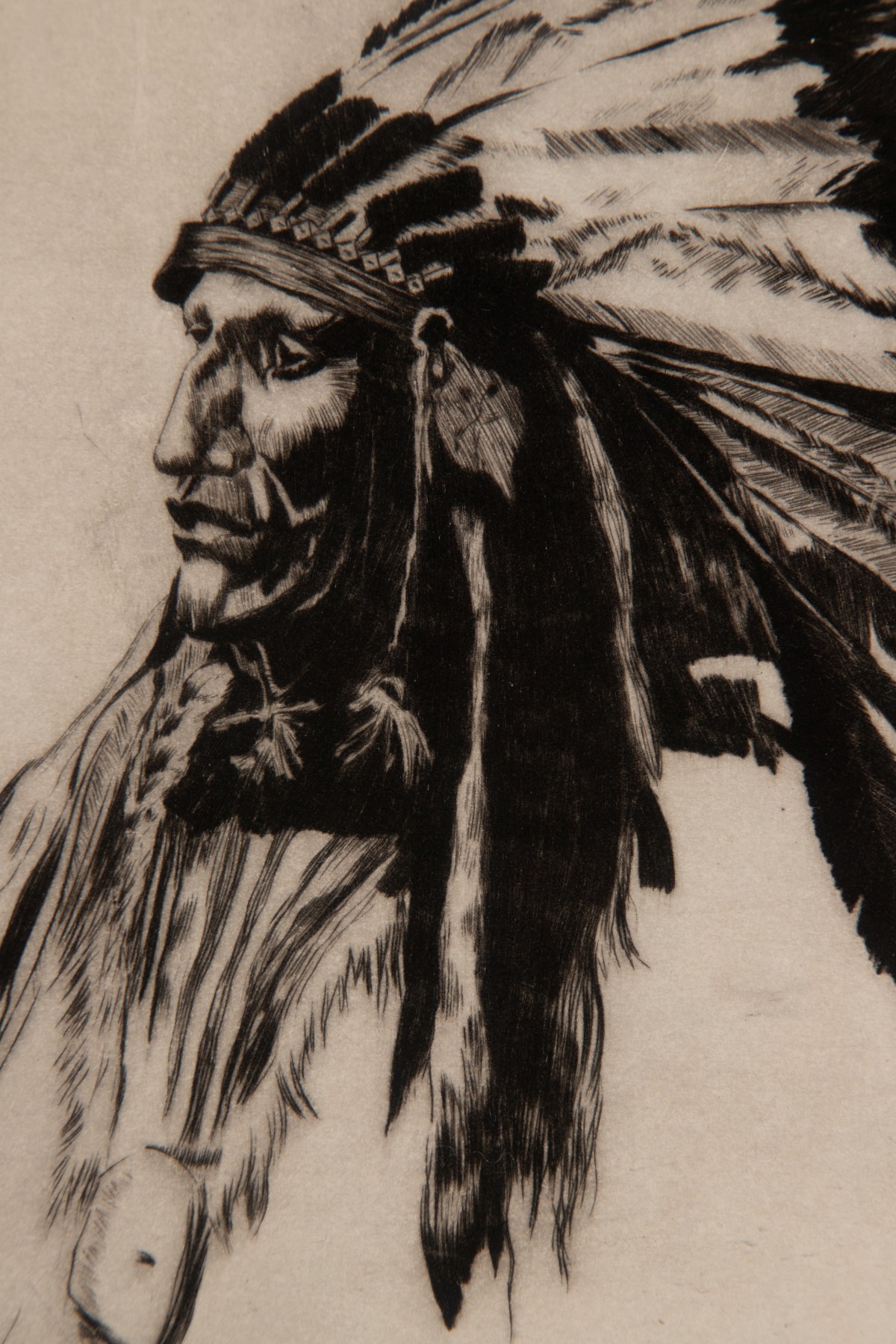 LYMAN BYXBE (1886-1980) RARE NATIVE AMERICAN DRYPOINT