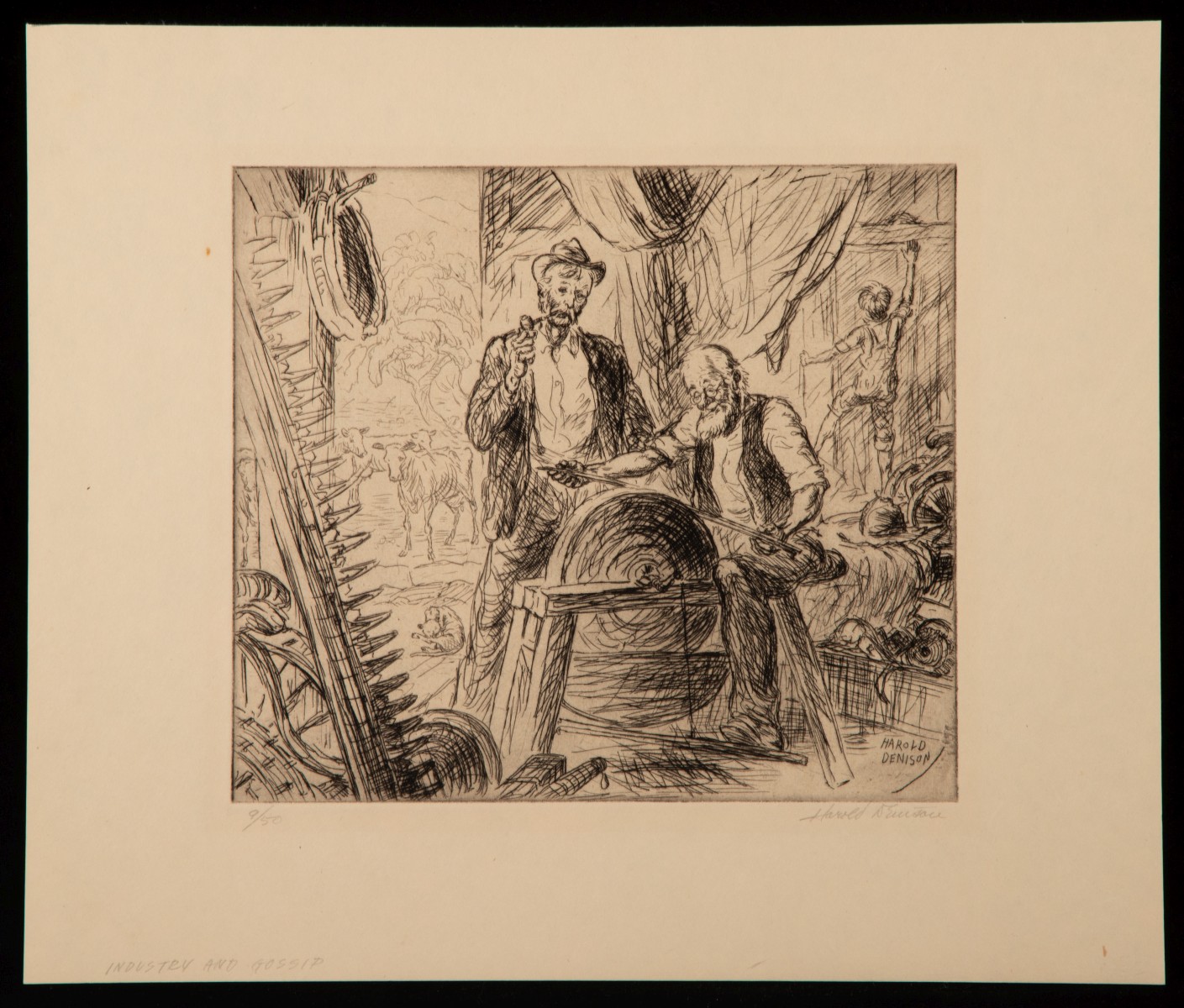 HAROLD DENISON (1887-1940) THREE PENCIL SIGNED ETCHINGS