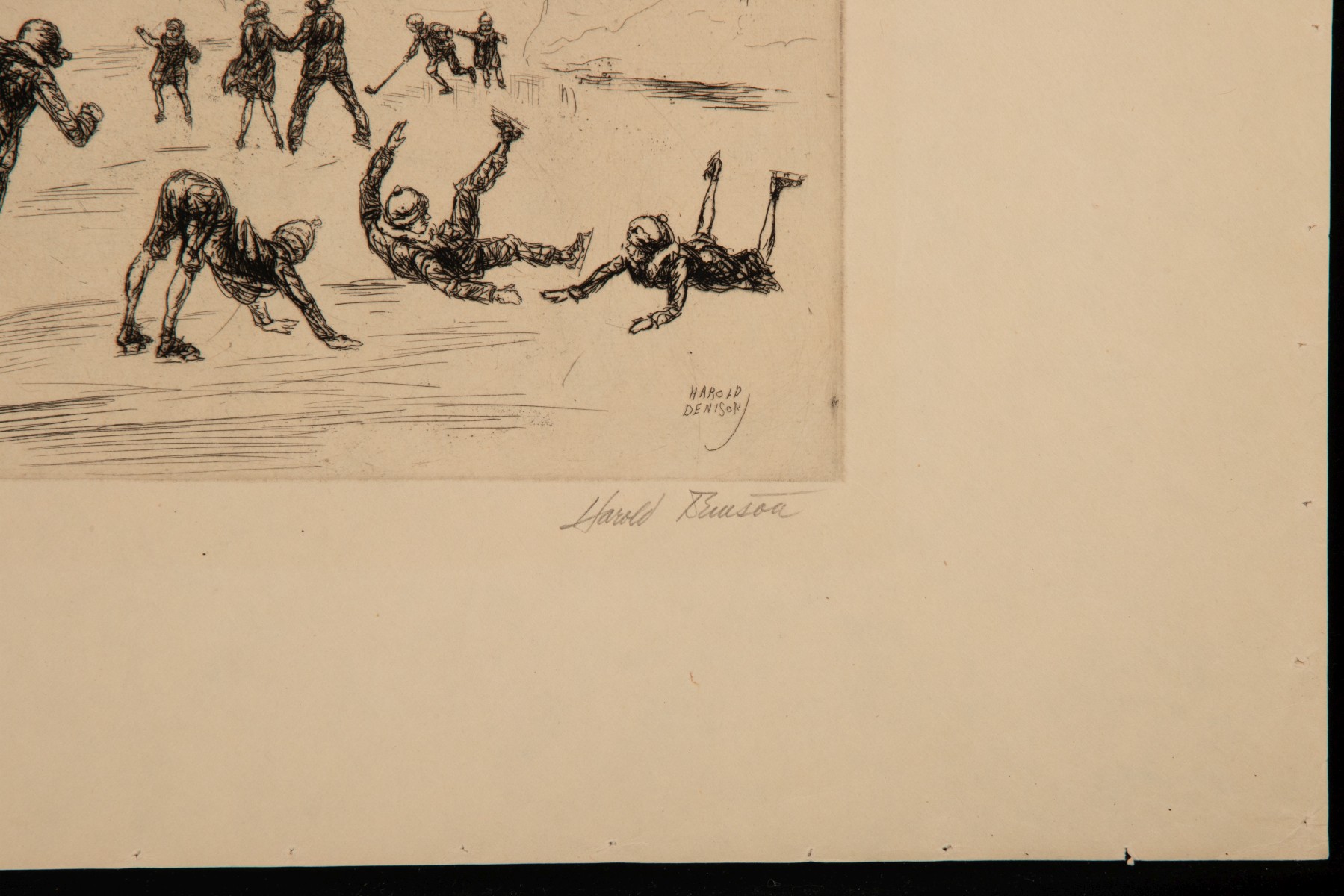 HAROLD DENISON (1887-1940) THREE PENCIL SIGNED ETCHINGS