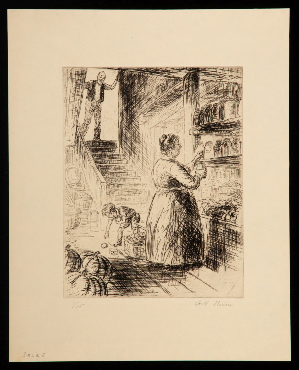 HAROLD DENISON (1887-1940) FOUR PENCIL SIGNED ETCHINGS