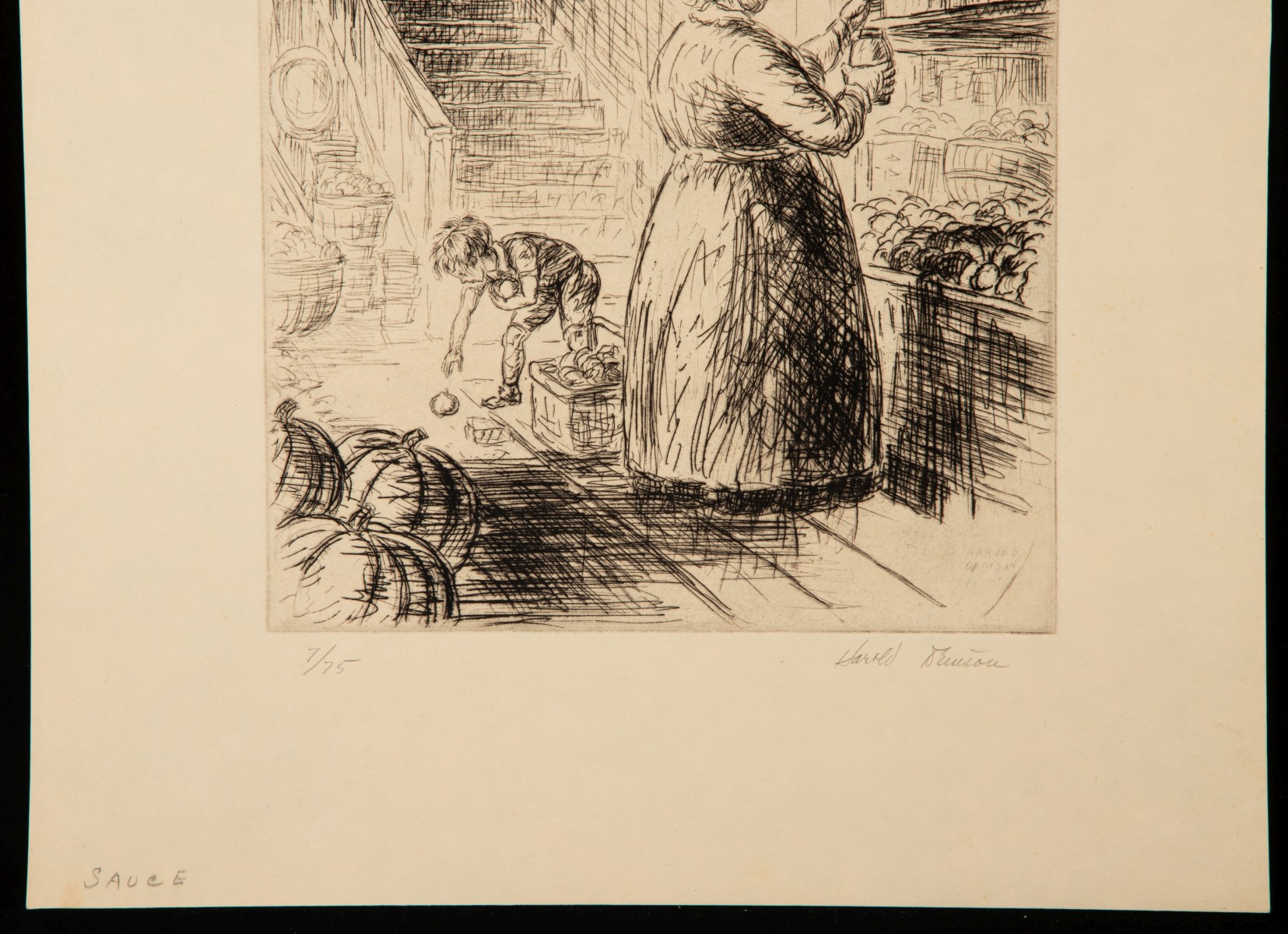 HAROLD DENISON (1887-1940) FOUR PENCIL SIGNED ETCHINGS