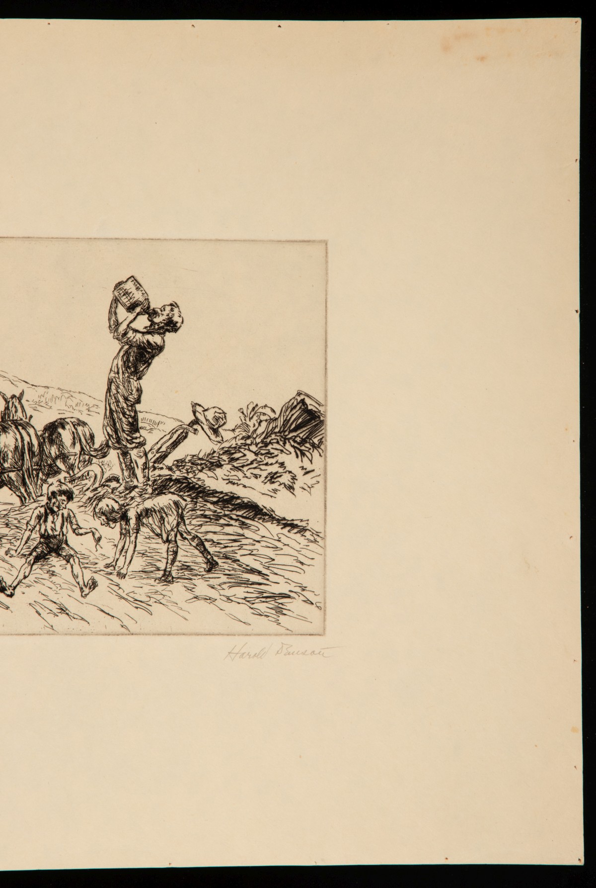 HAROLD DENISON (1887-1940) FOUR PENCIL SIGNED ETCHINGS