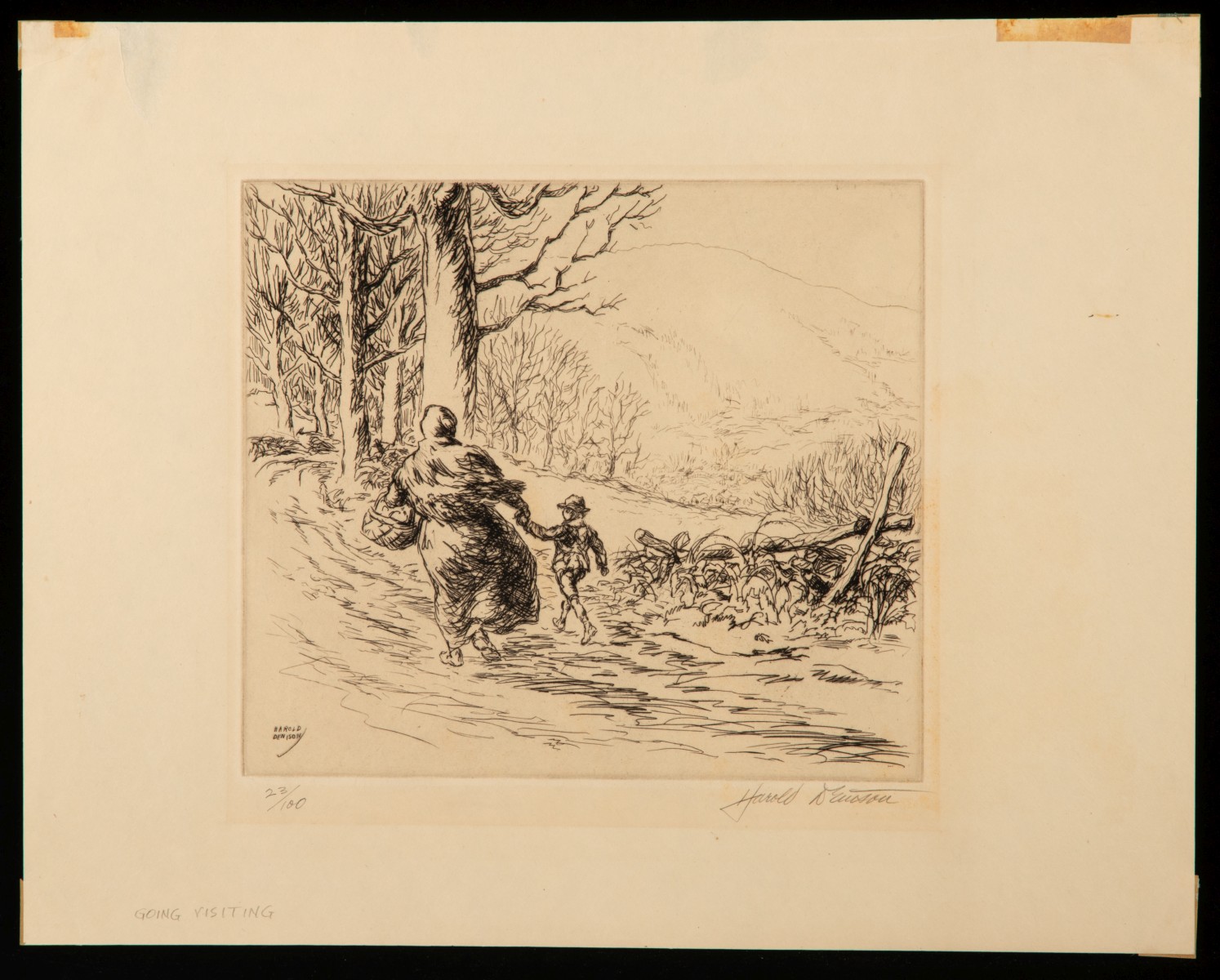 HAROLD DENISON (1887-1940) FOUR PENCIL SIGNED ETCHINGS