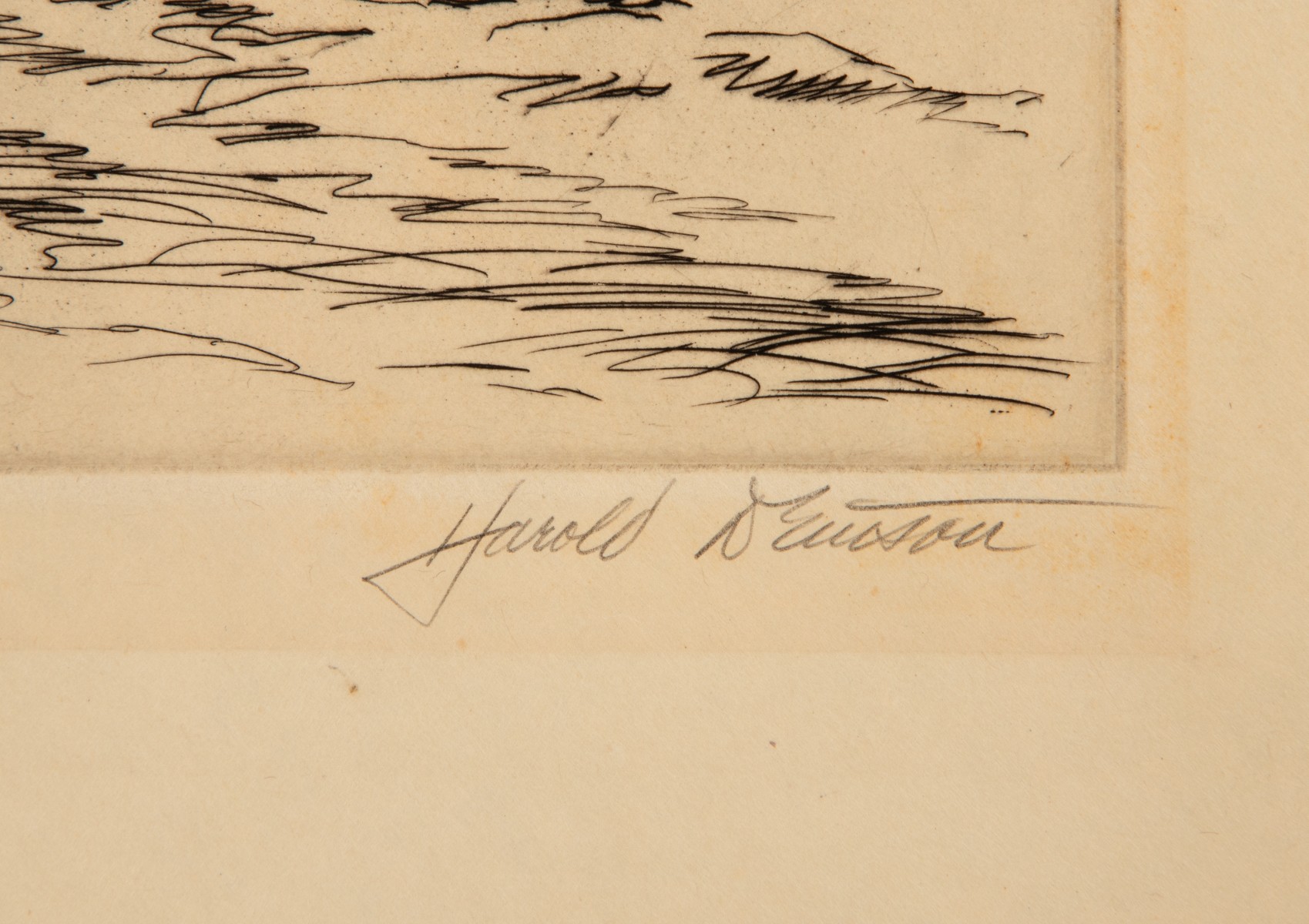 HAROLD DENISON (1887-1940) FOUR PENCIL SIGNED ETCHINGS
