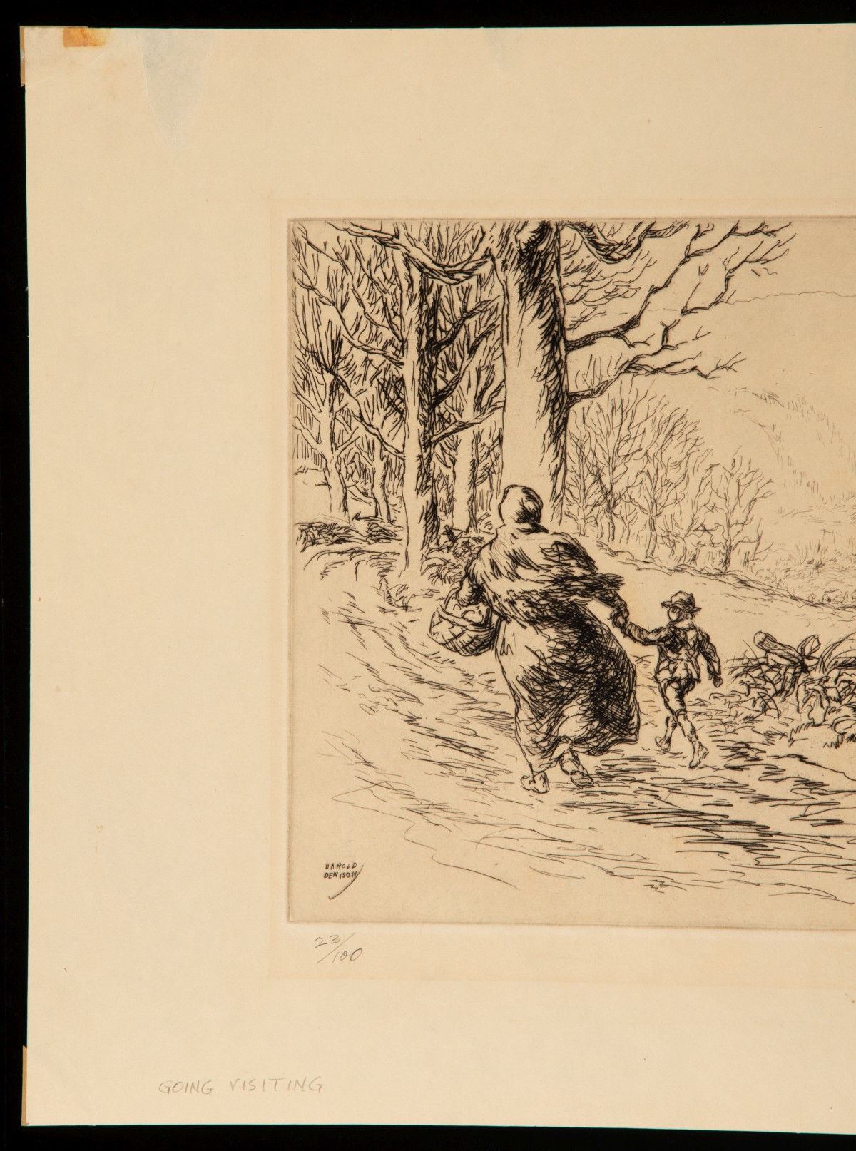 HAROLD DENISON (1887-1940) FOUR PENCIL SIGNED ETCHINGS