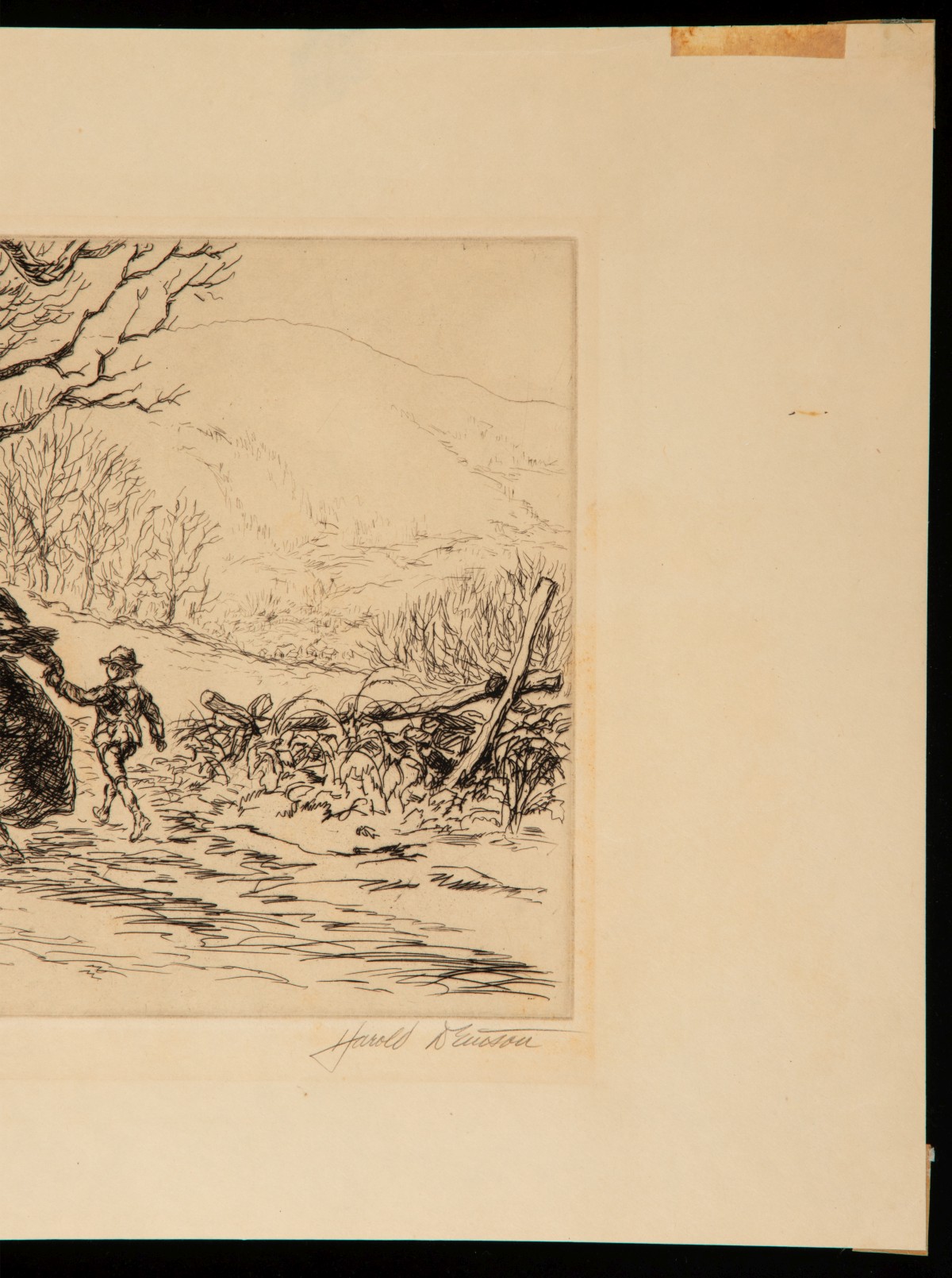 HAROLD DENISON (1887-1940) FOUR PENCIL SIGNED ETCHINGS
