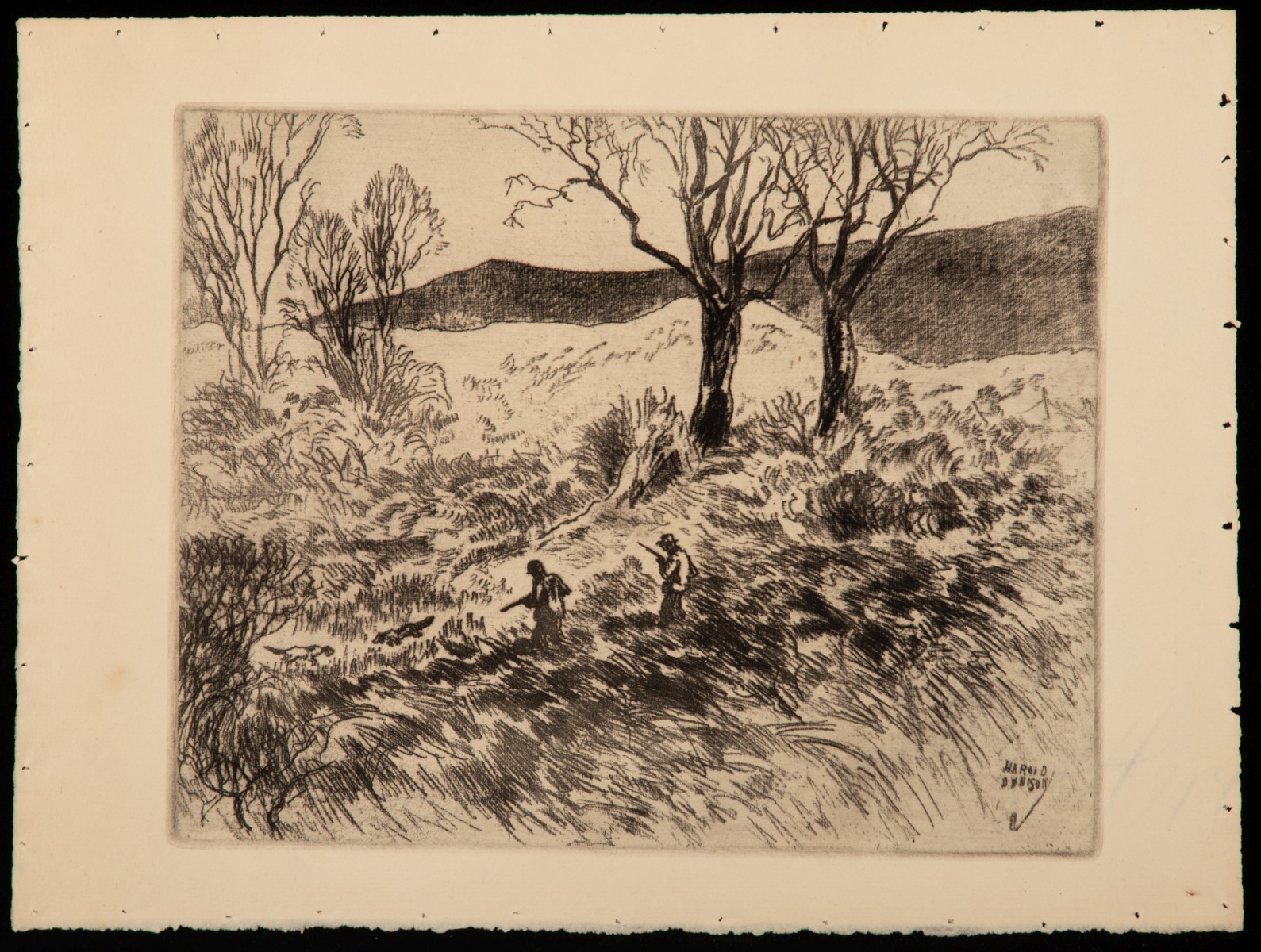 HAROLD DENISON (1887-1940) FOUR PENCIL SIGNED ETCHINGS