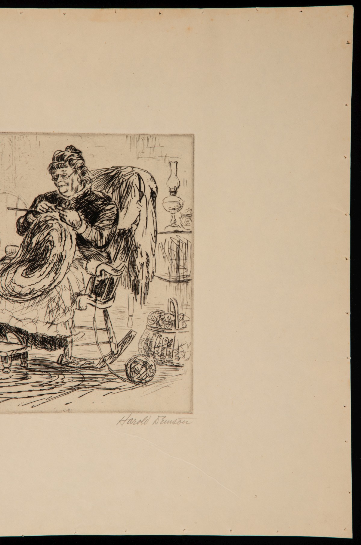 HAROLD DENISON (1887-1940) FOUR PENCIL SIGNED ETCHINGS